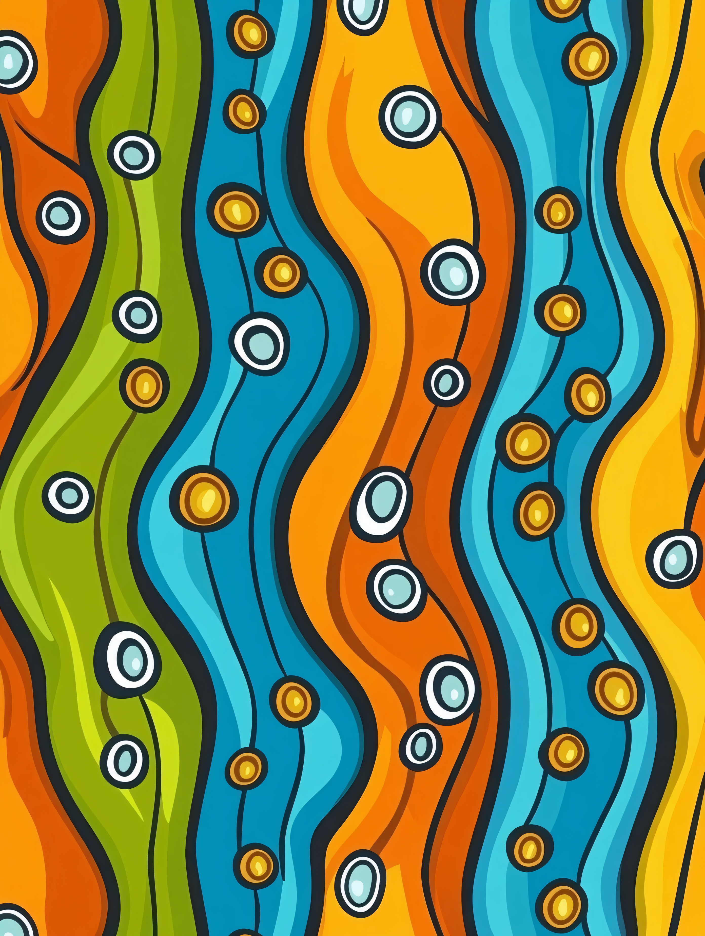 Colorful Wavy Lines Pattern