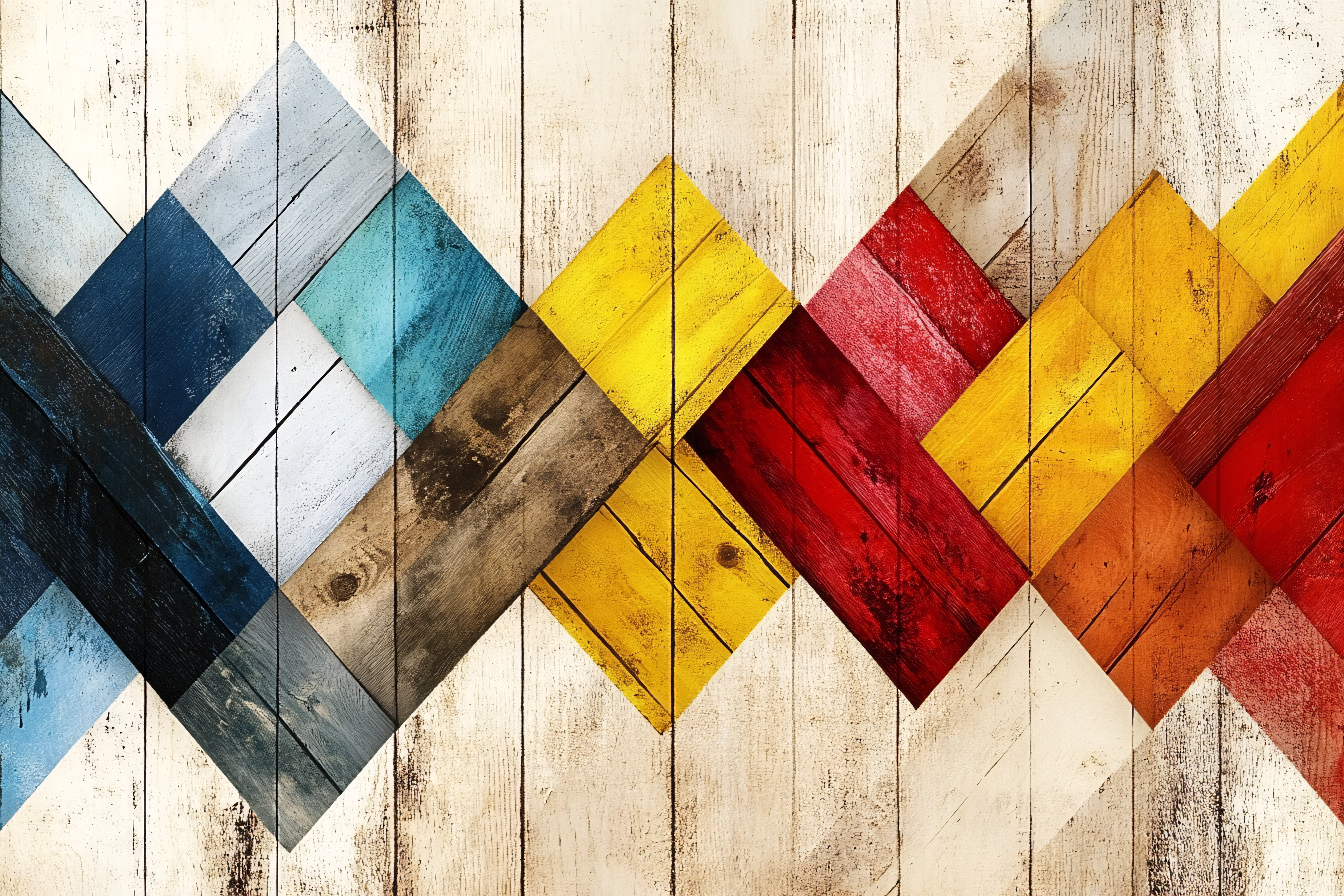 Colorful Wooden Diamond Pattern