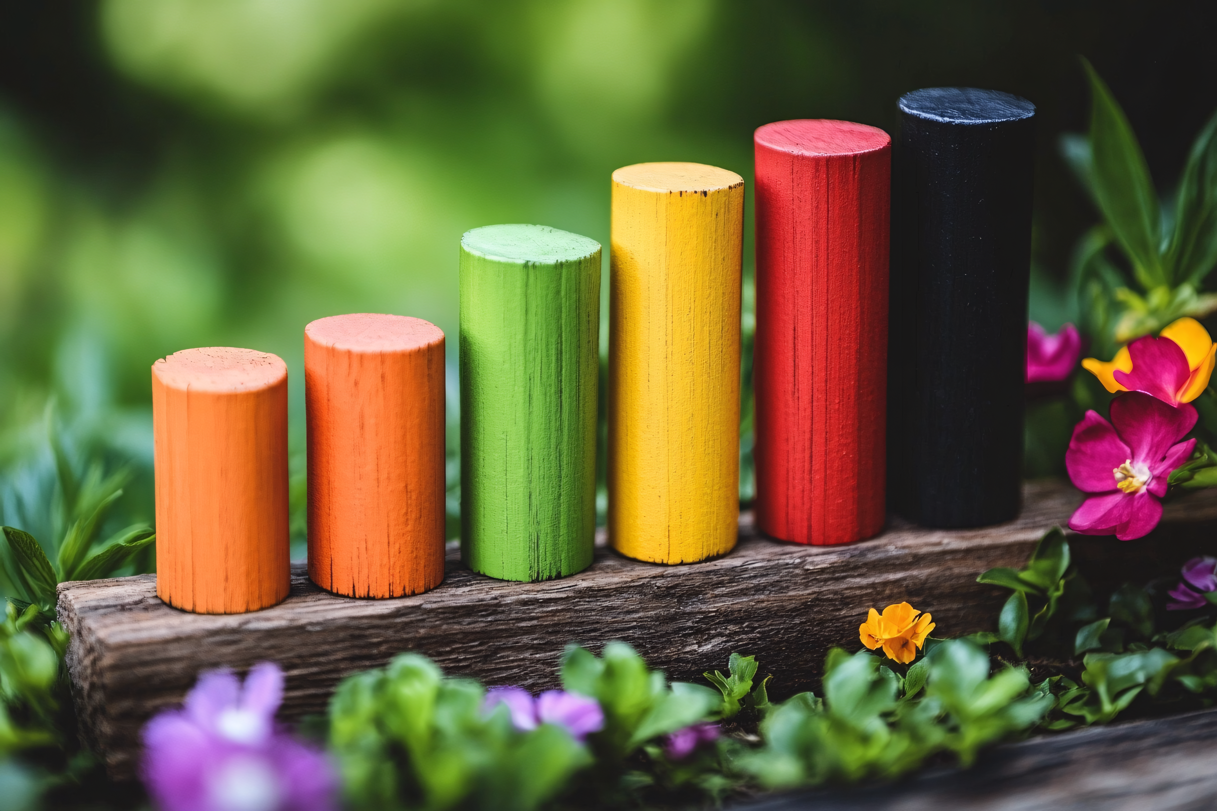 Colorful Wooden Growth Chart Blocks