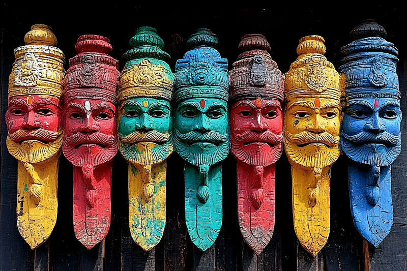 Colorful Wooden Masks