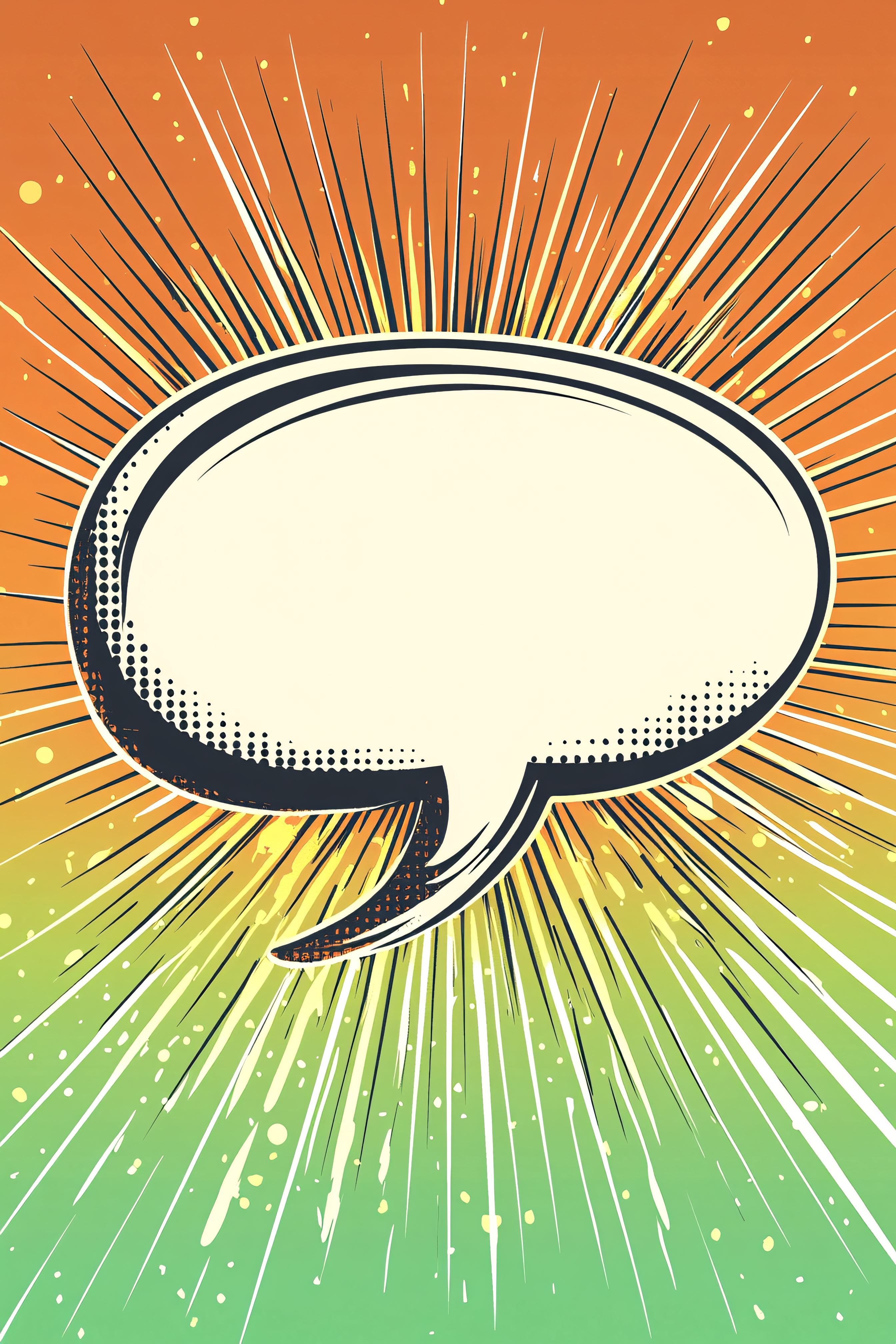 Comic Speech Bubble With Speed Lines Background