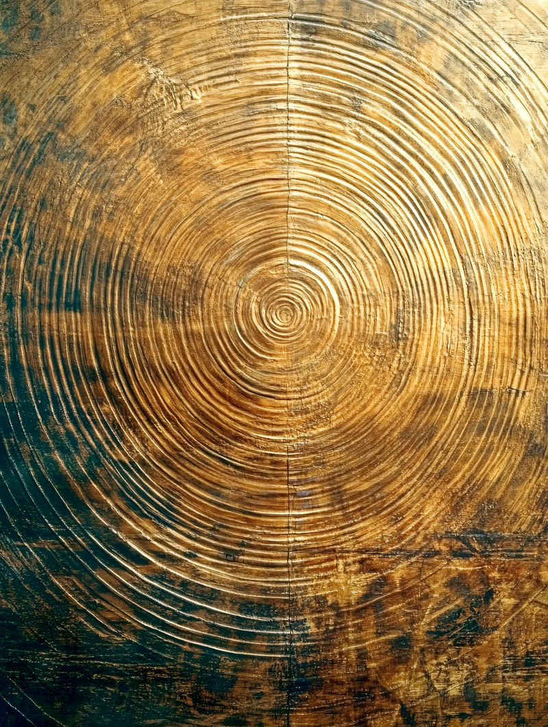 Concentric Rings Of Golden Wood
