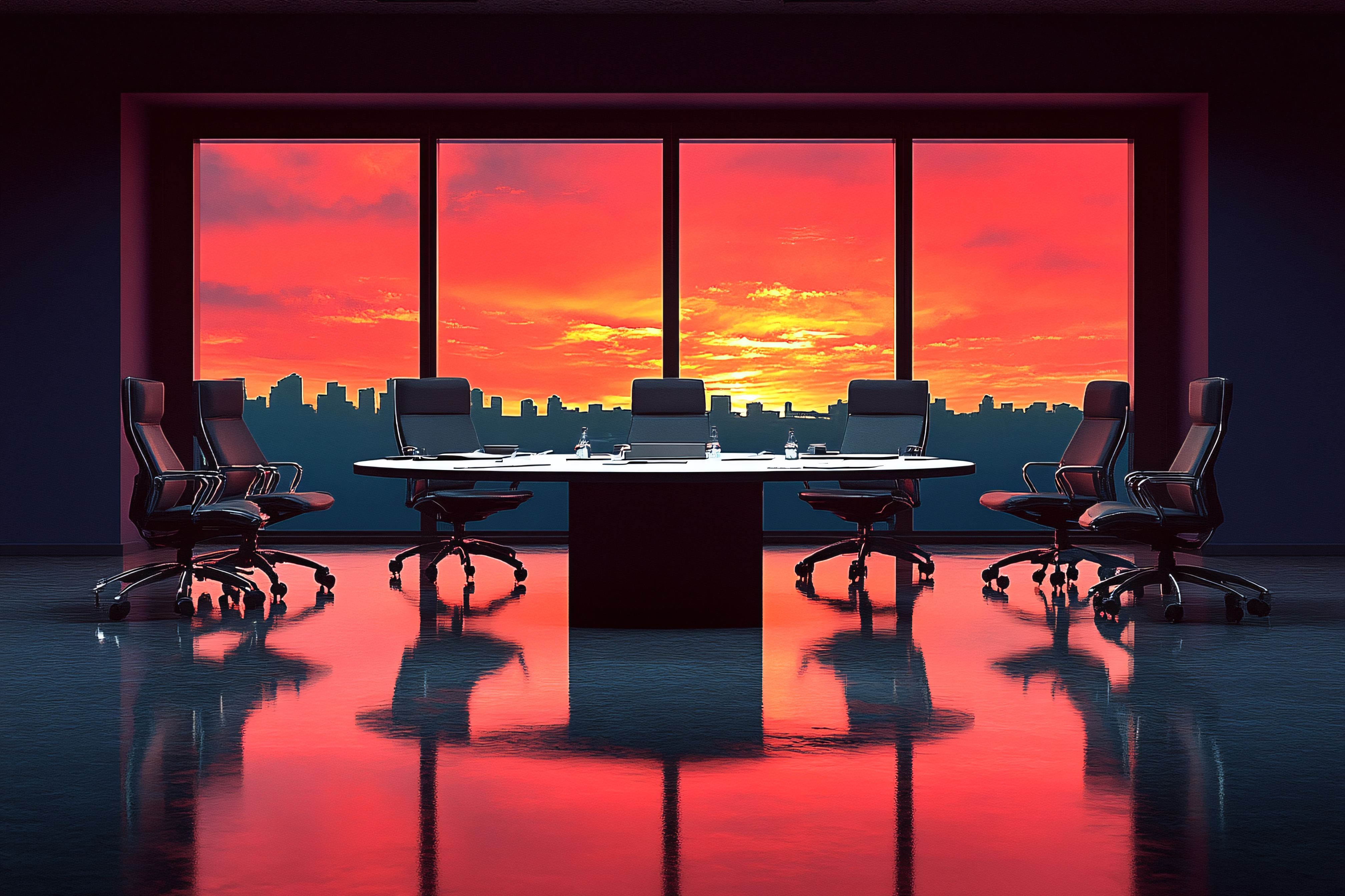 Conference Room At Sunset