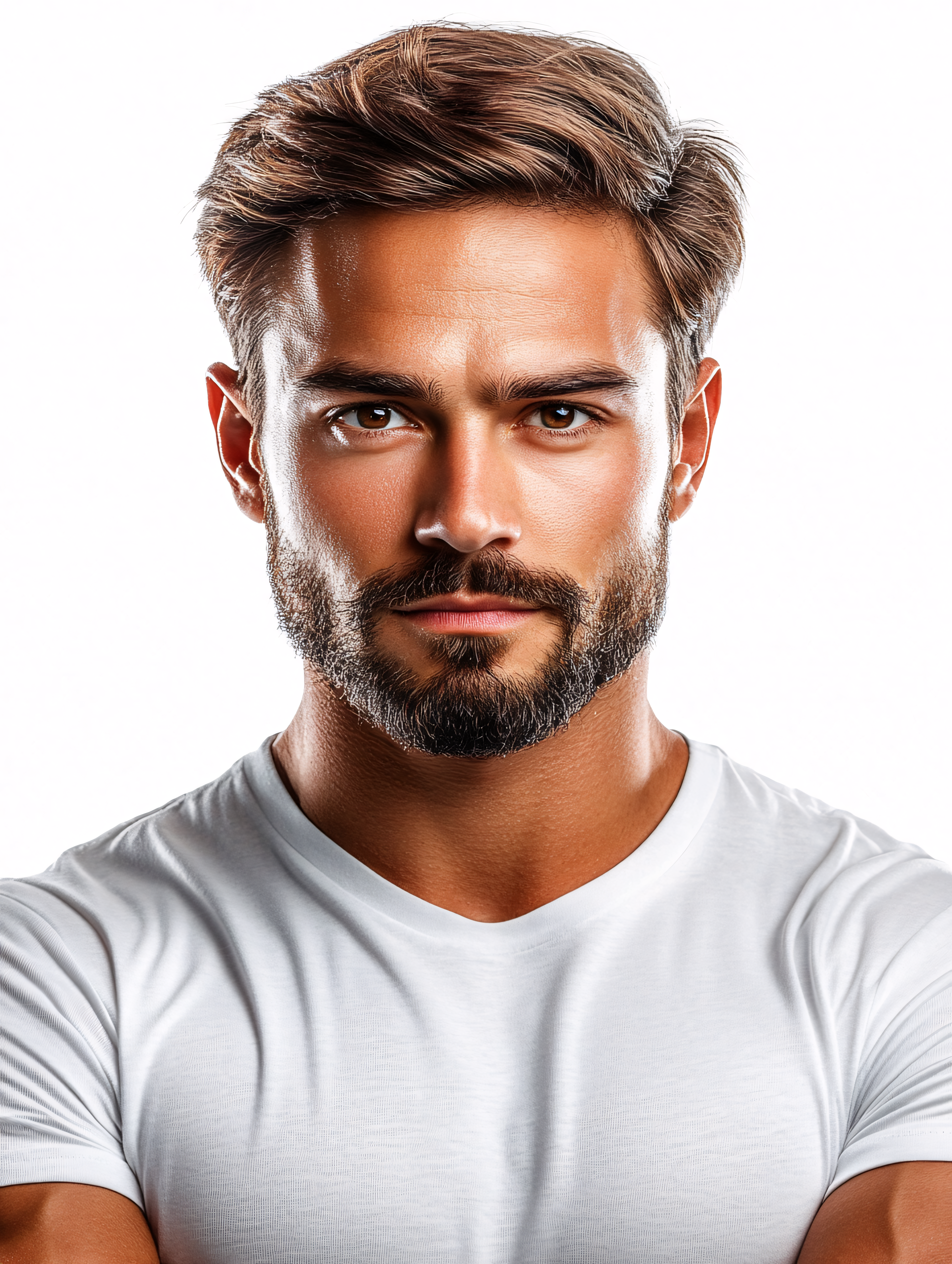 Confident Man in White T-Shirt