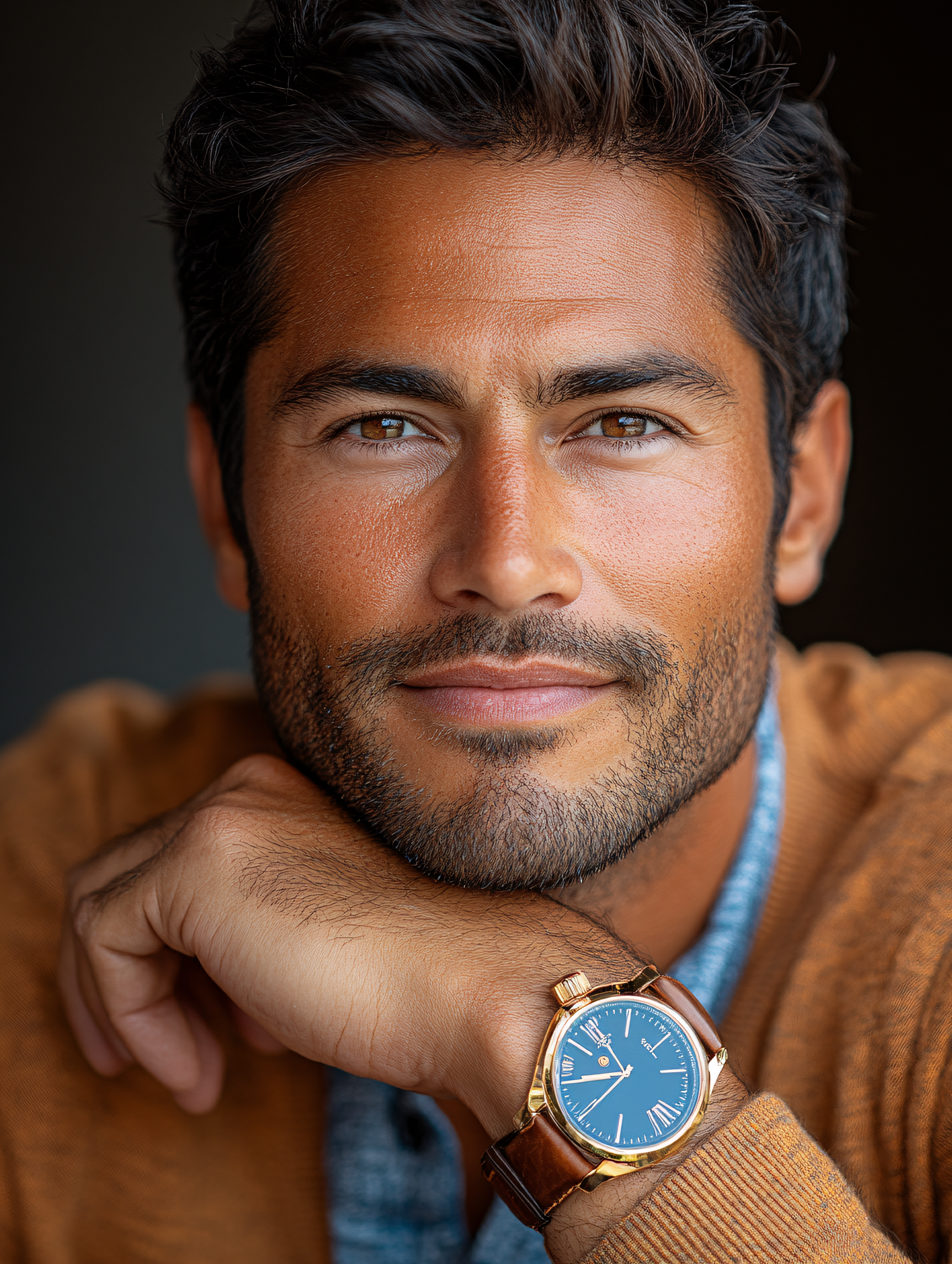 Confident Man Portrait With Watch
