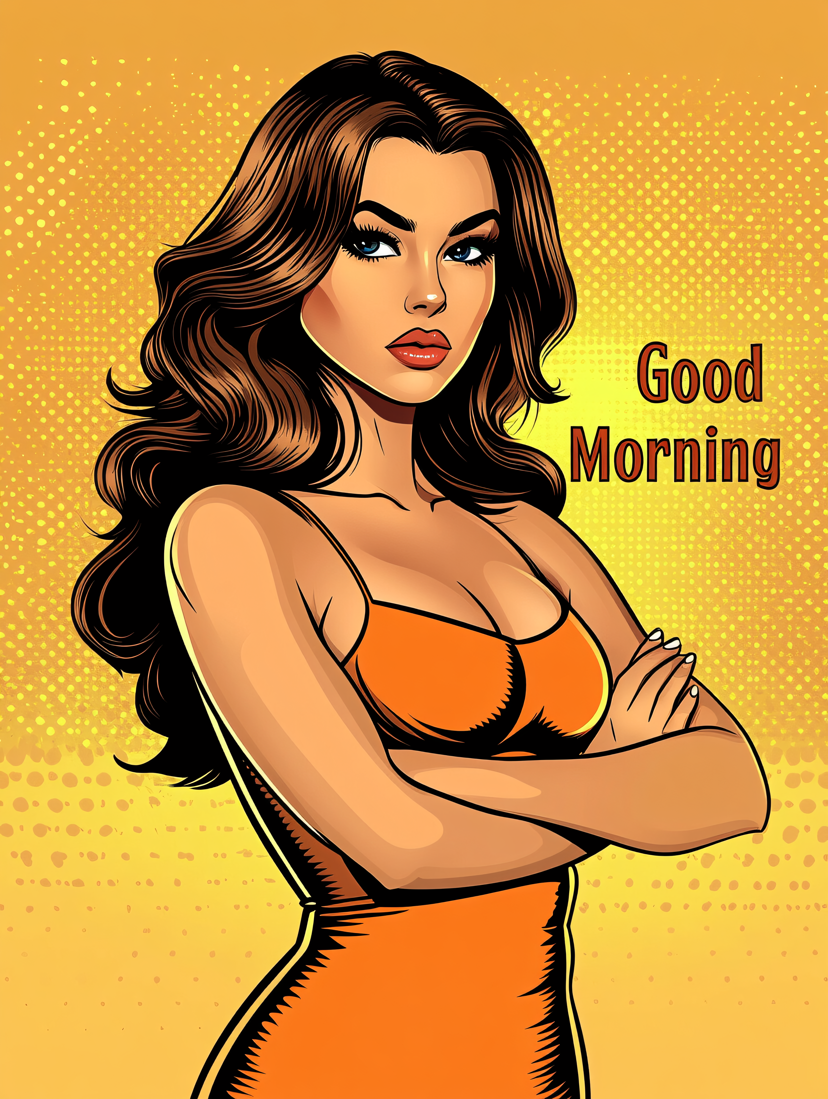 Confident Woman Saying Good Morning