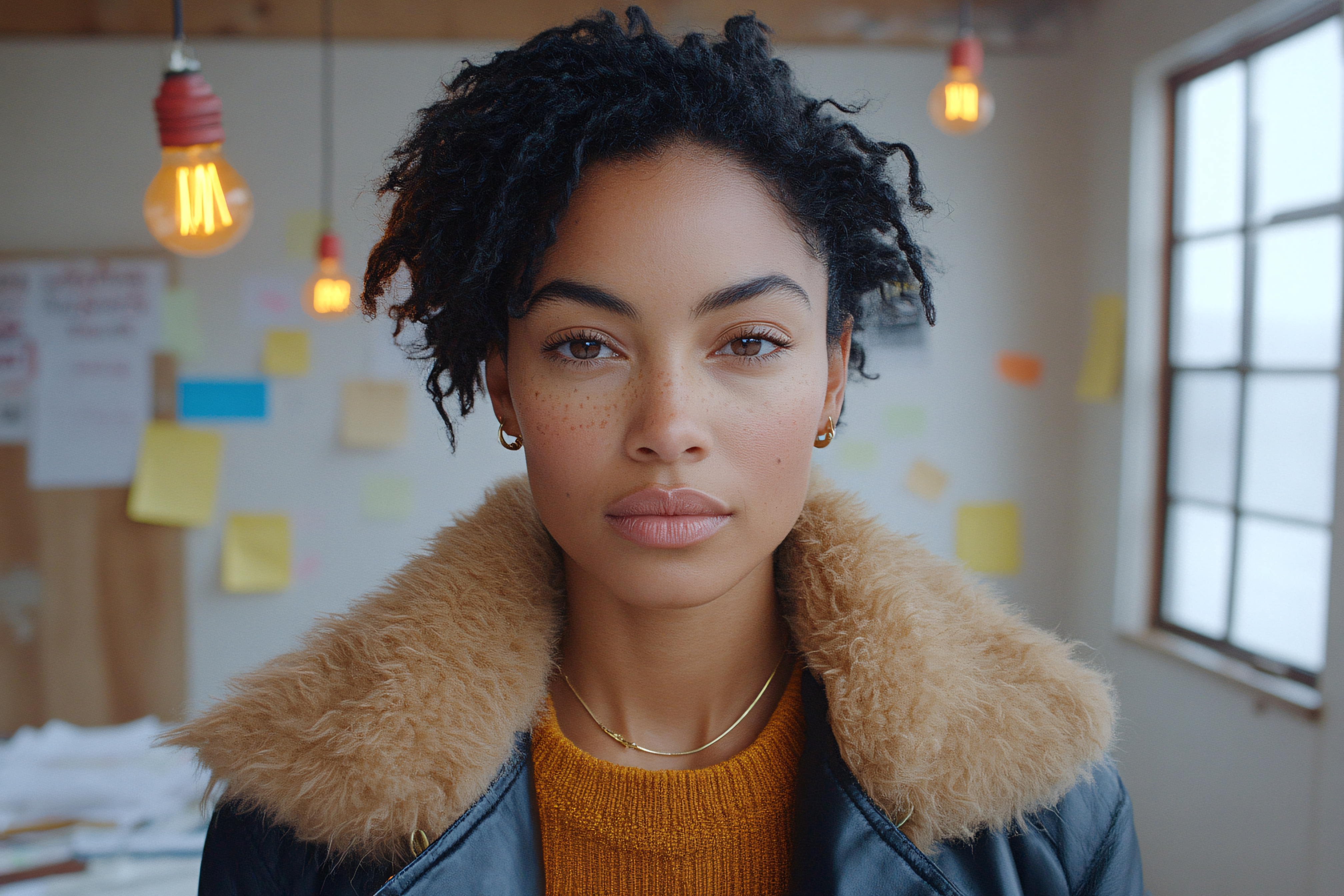 Confident Woman With Curly Hair