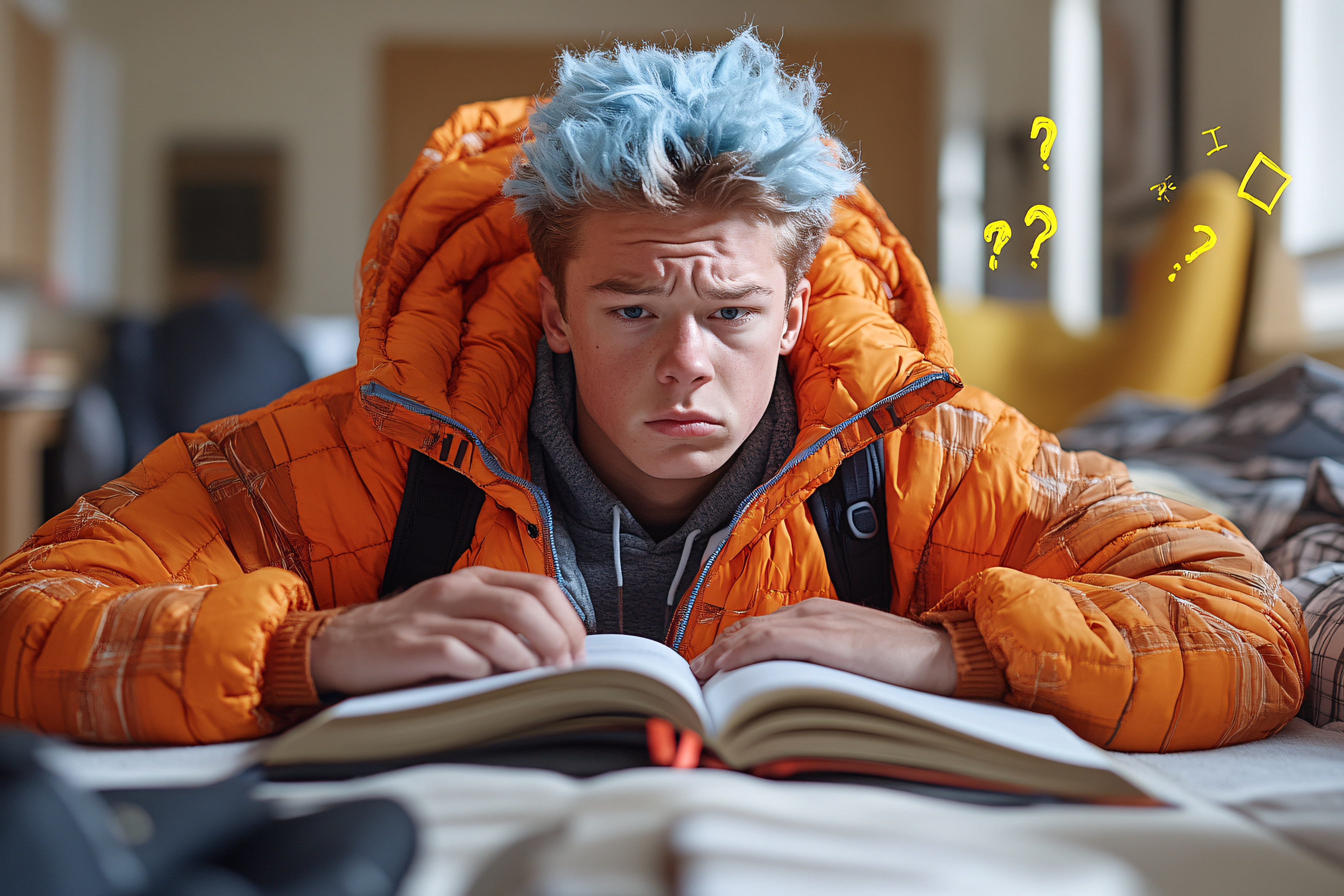 Confused Student Studying