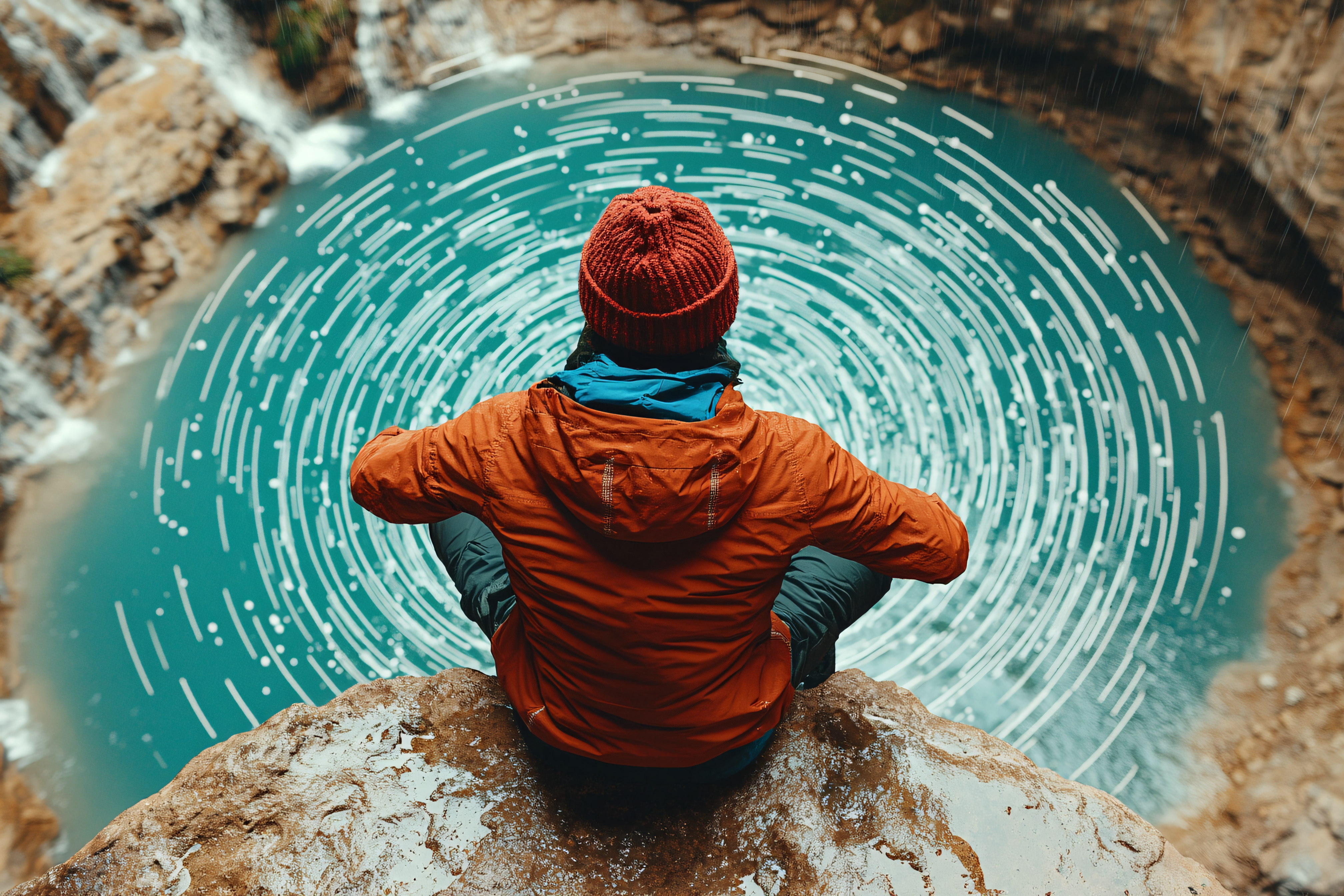 Contemplation at the Turquoise Vortex