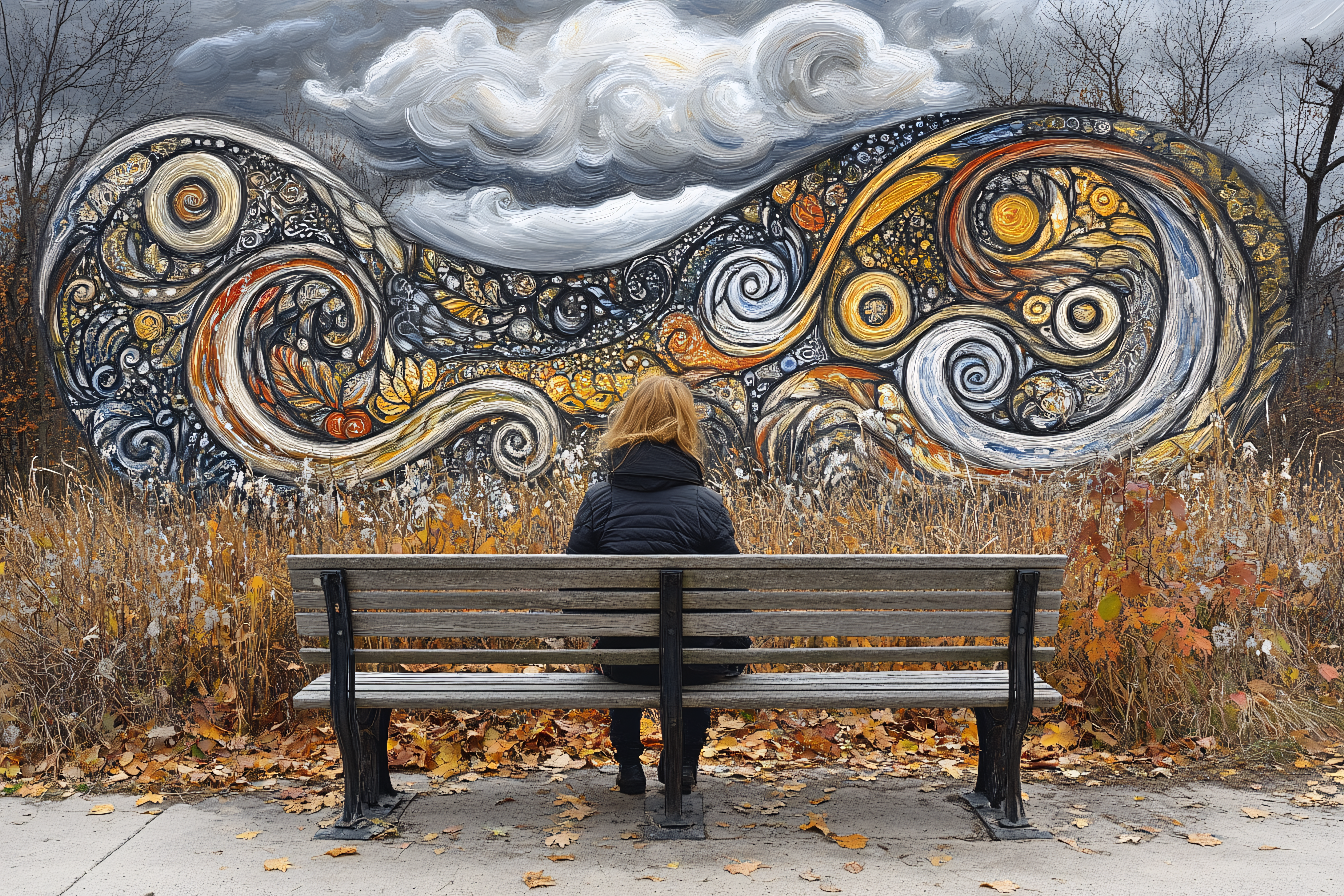 Contemplation Before an Abstract Mural
