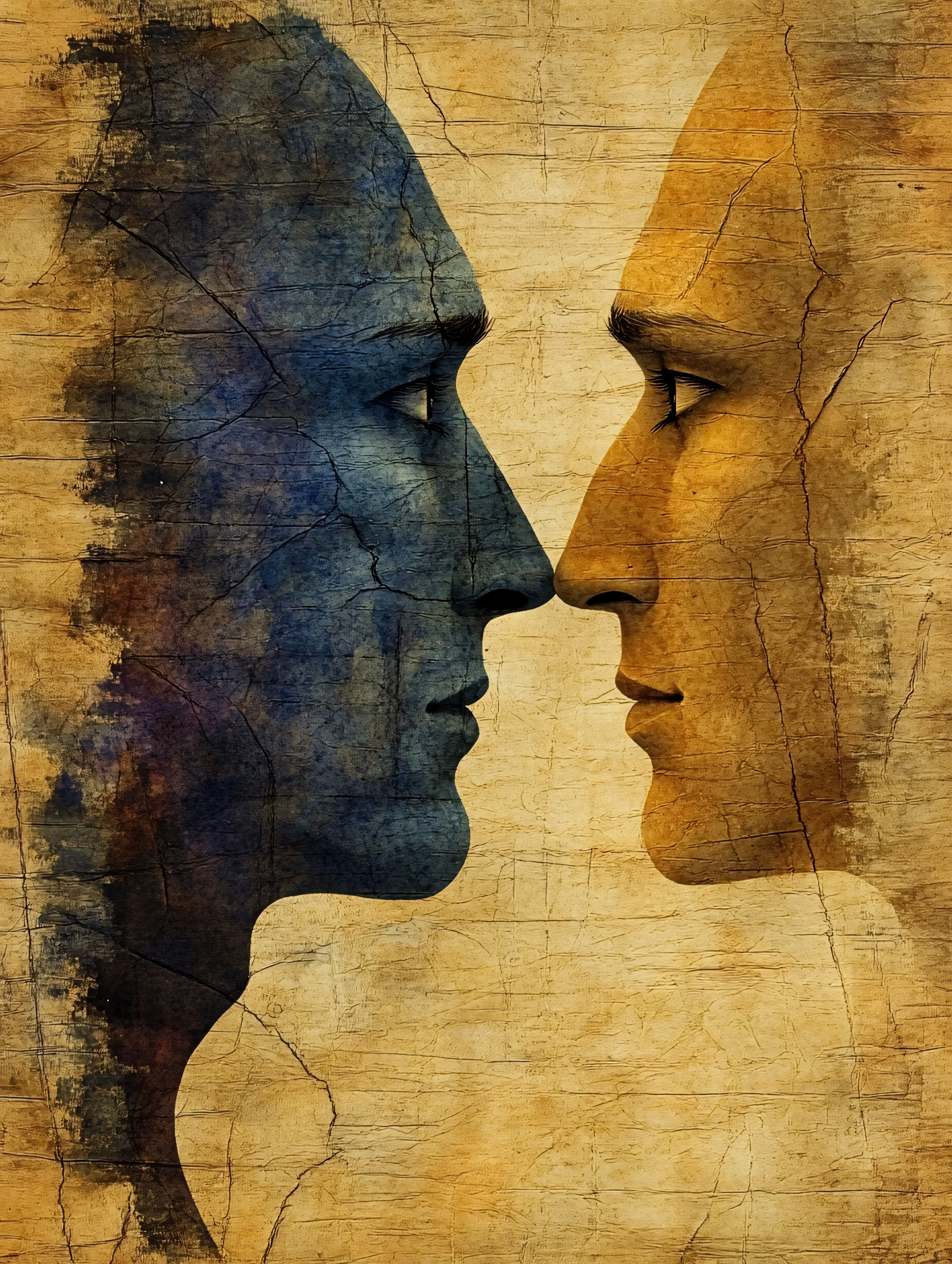 Contemplation Of Contrasting Faces