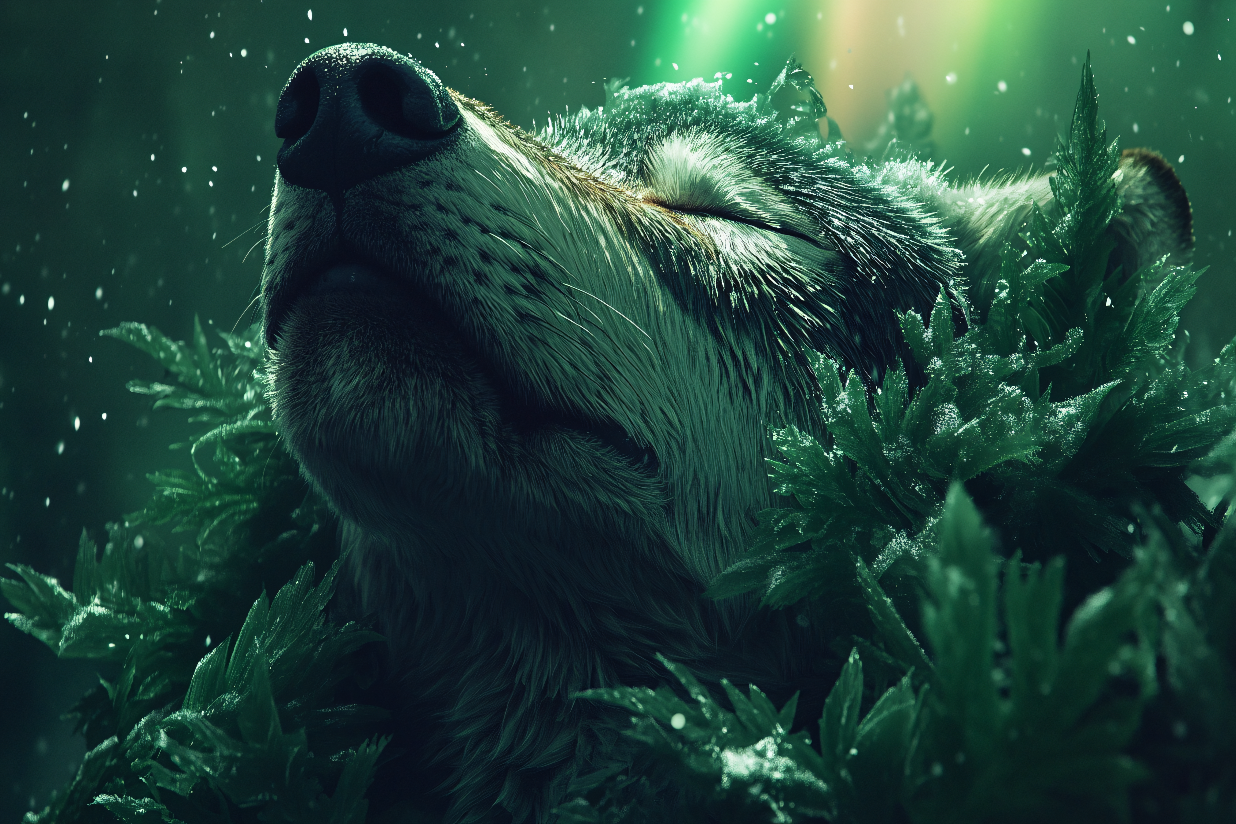 Contemplative Emerald Wolf