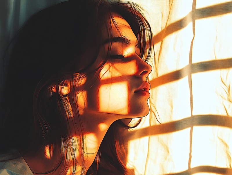 Contemplative Gaze in Sunlight