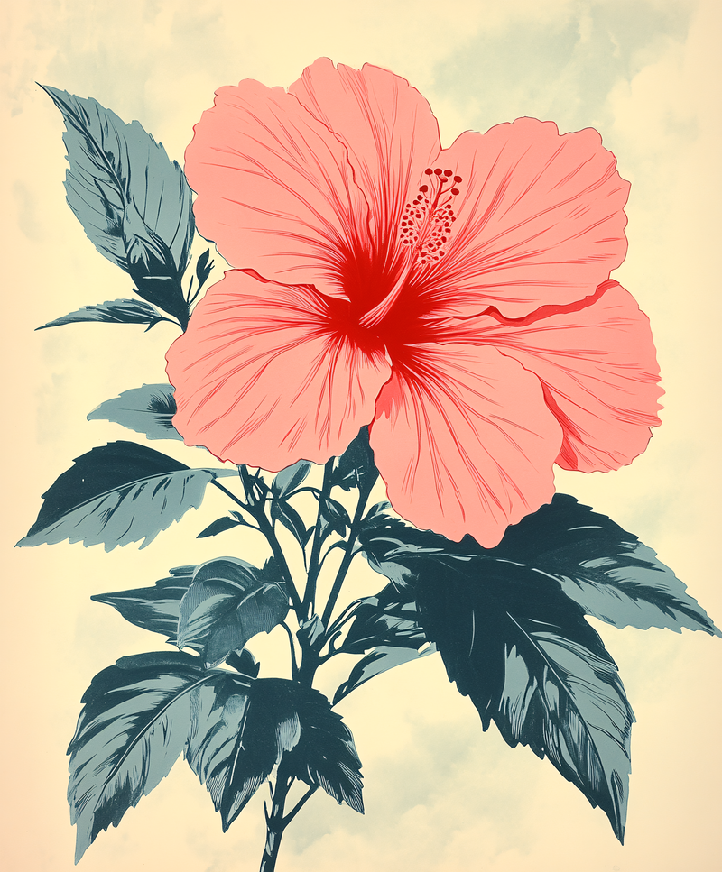 Coral Hibiscus Bloom