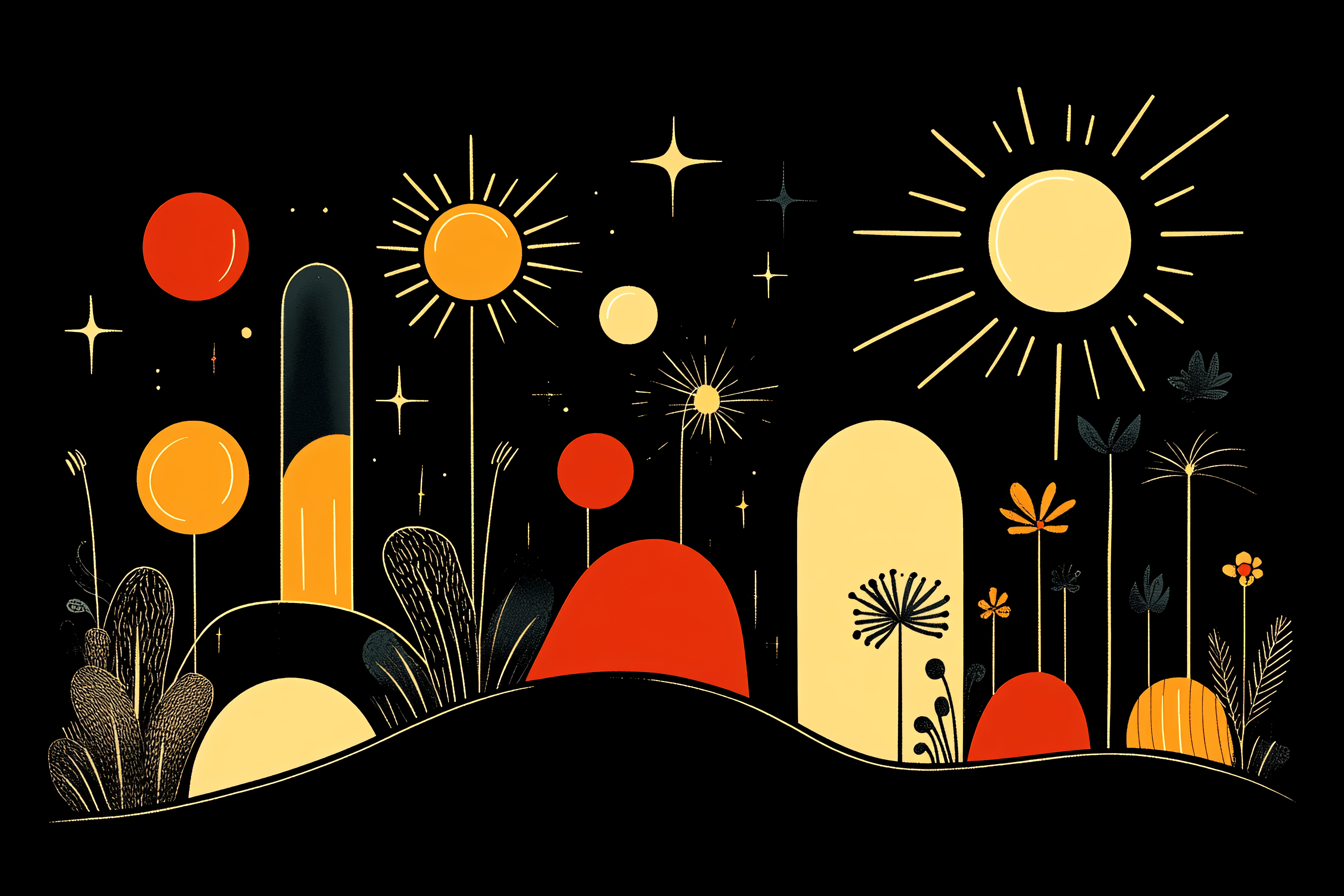 Cosmic Desertscape Illustration