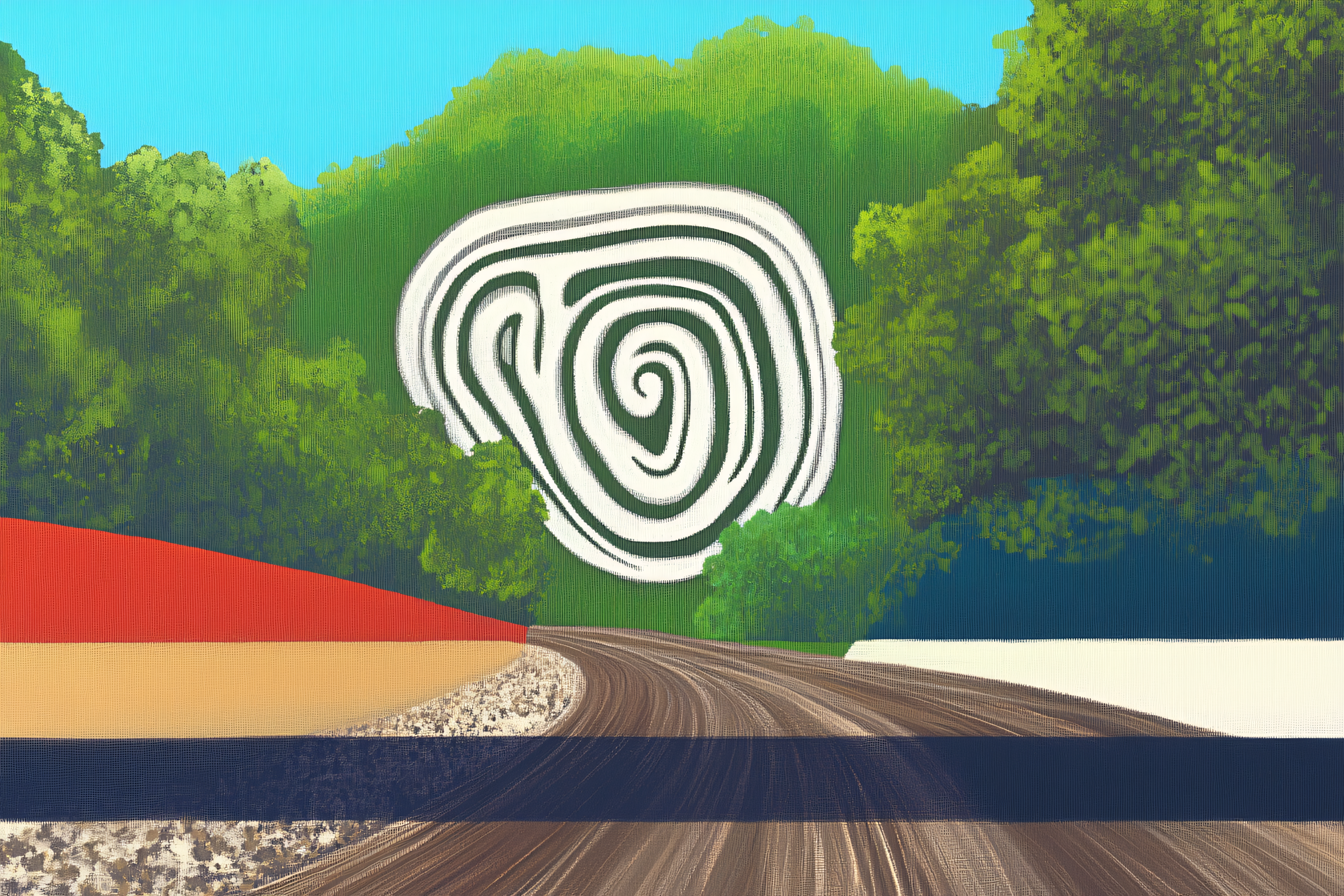 Country Road And Field Art