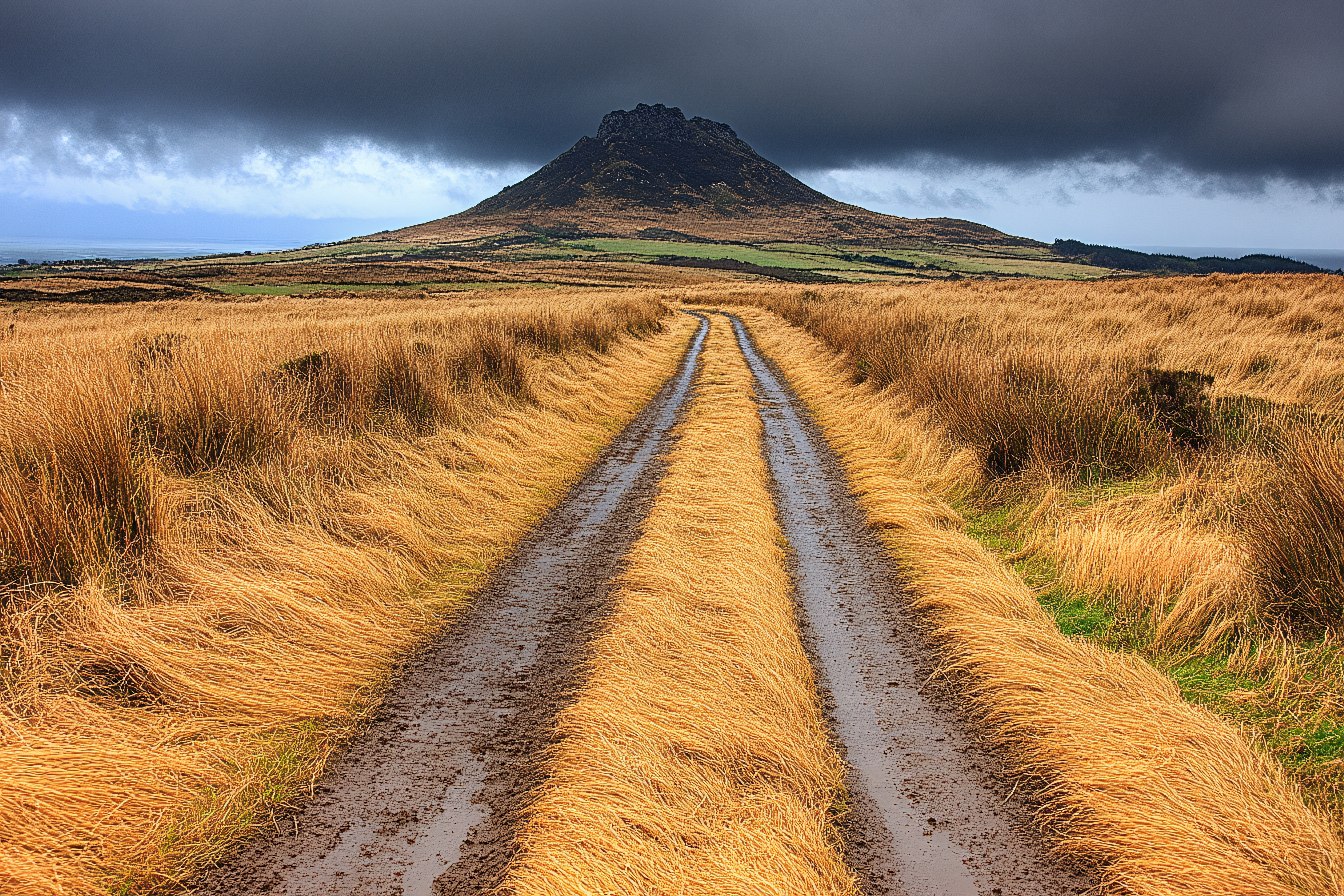 Country Road Leading to Mountain