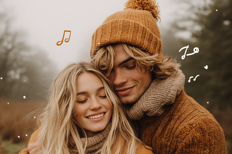 Couple Hugging in Autumn
