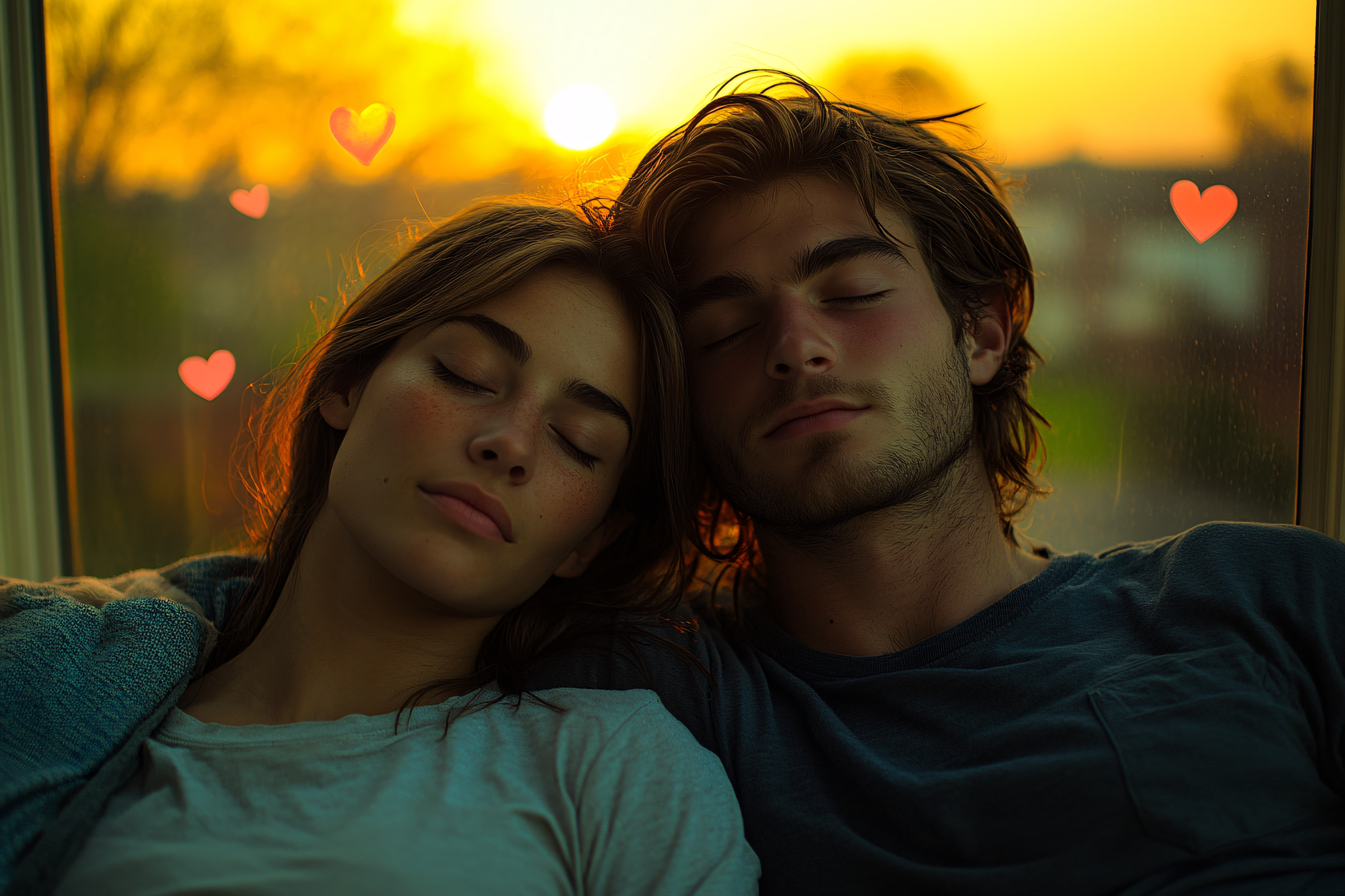 Couple Napping at Sunset
