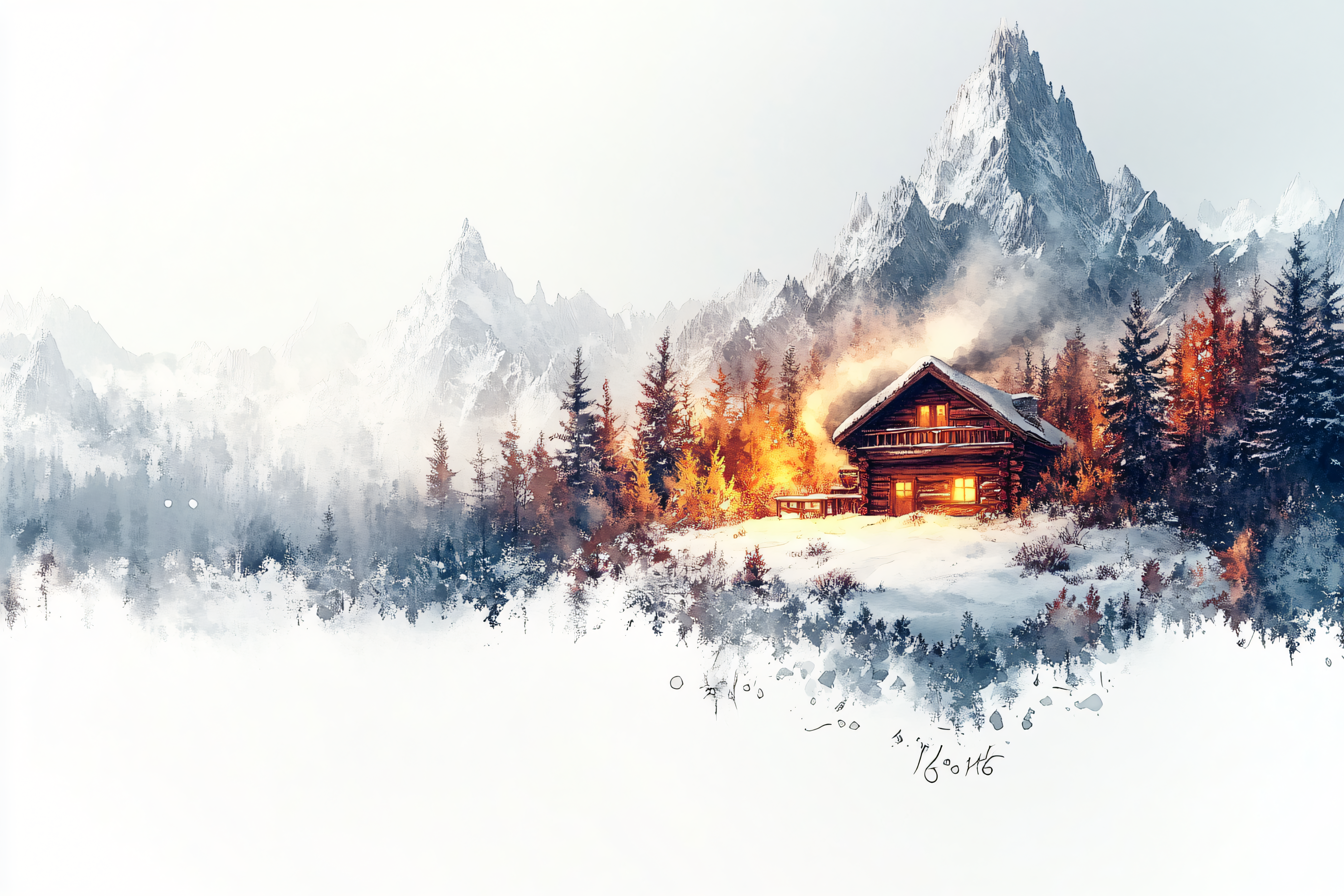 Cozy Cabin In Snowy Mountains