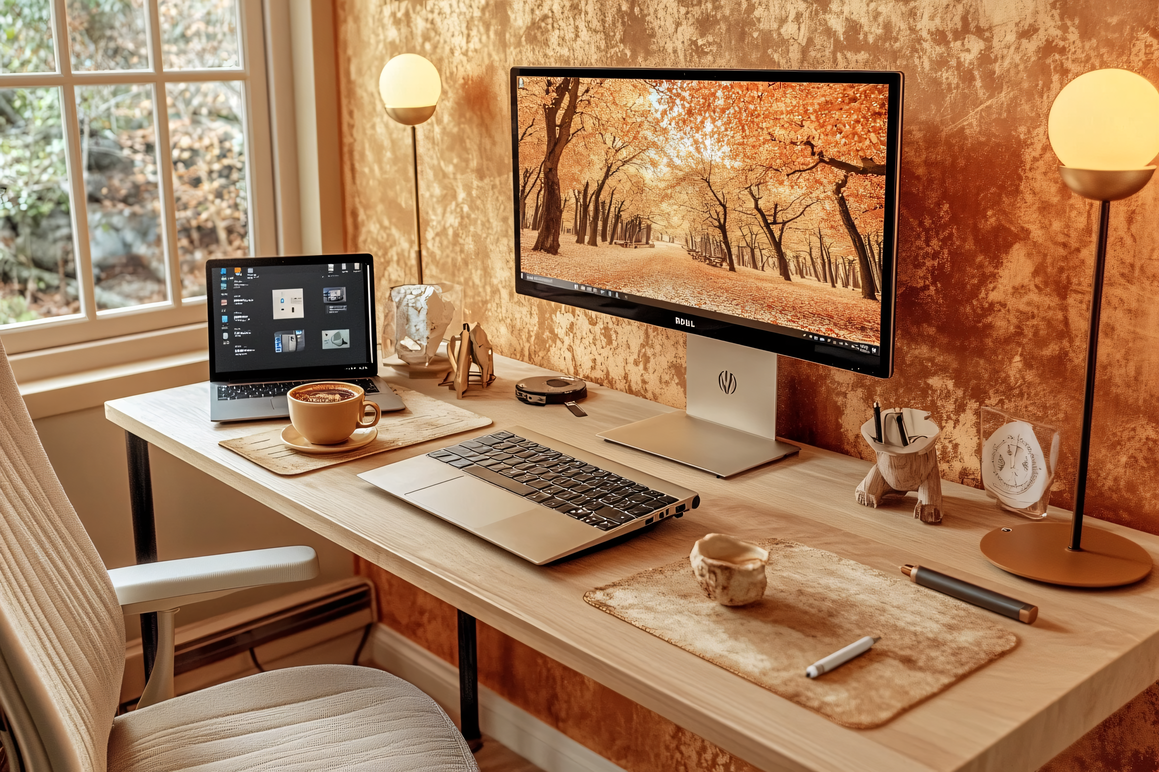 Cozy Home Office Desk Setup