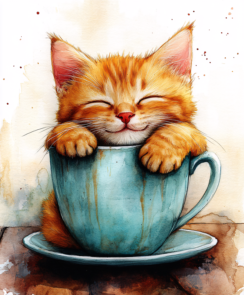 Cozy Teacup Kitten