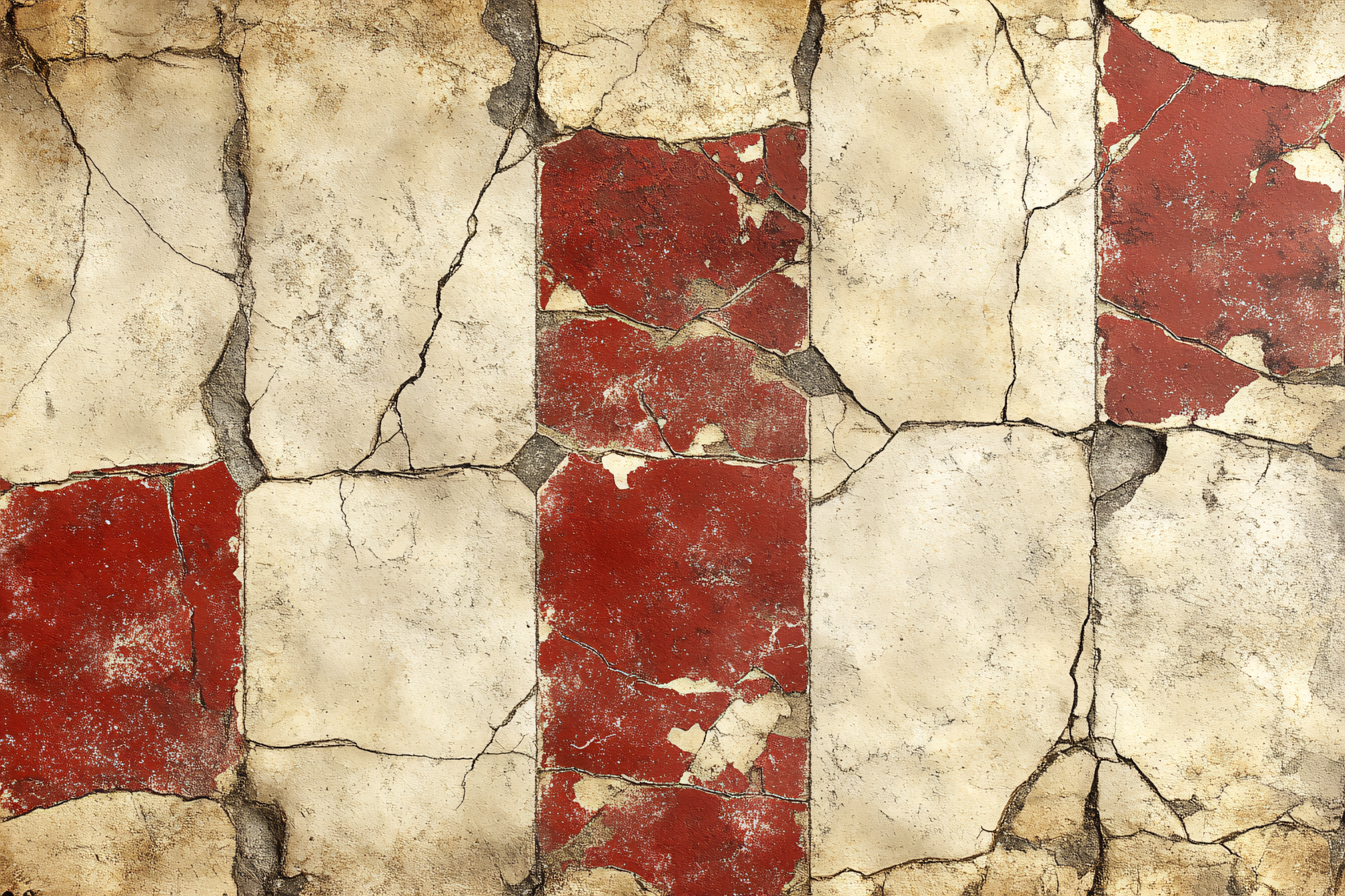Cracked Red and Beige Wall Texture