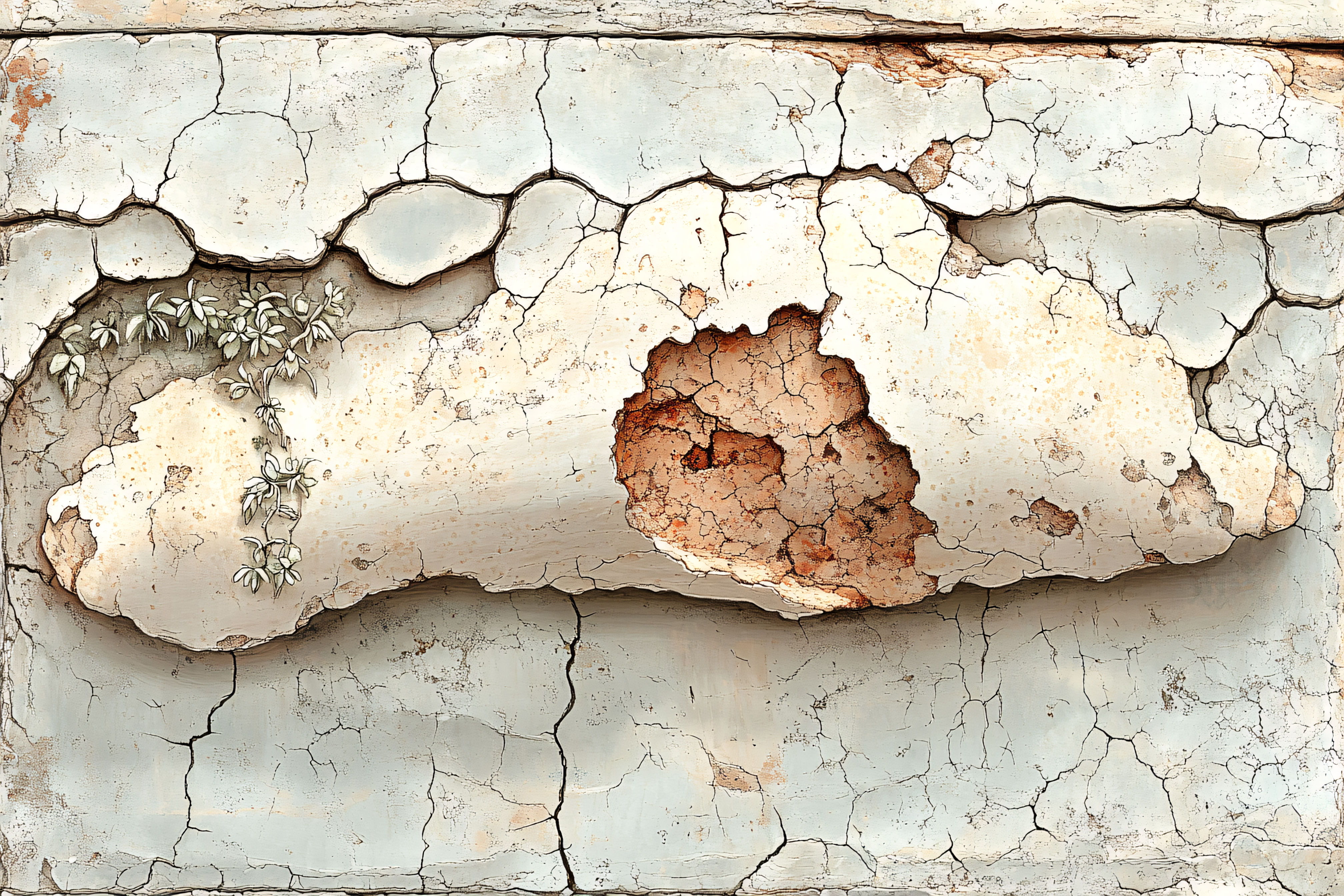 Cracked Wall with Vine