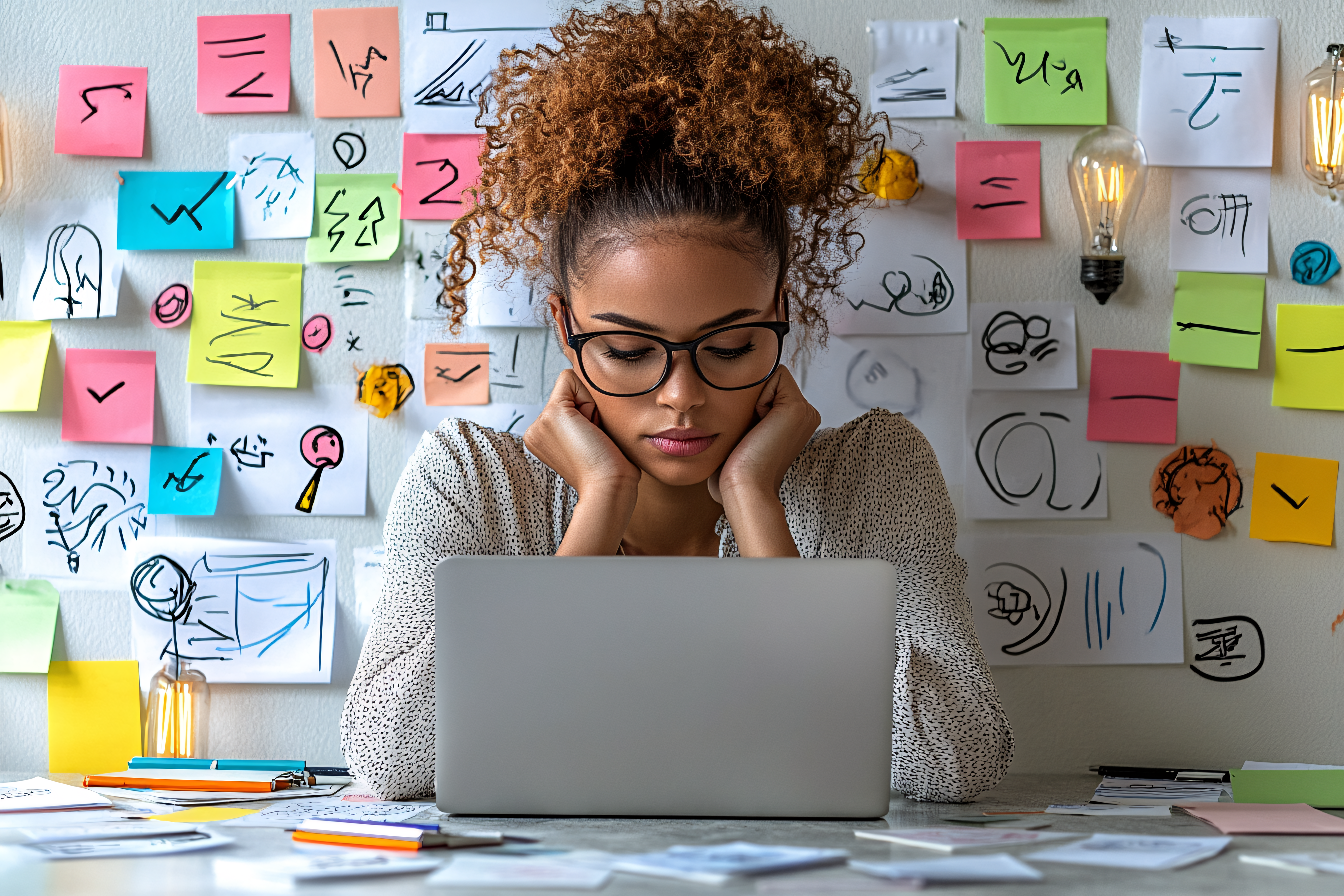 Creative Woman Working On Laptop