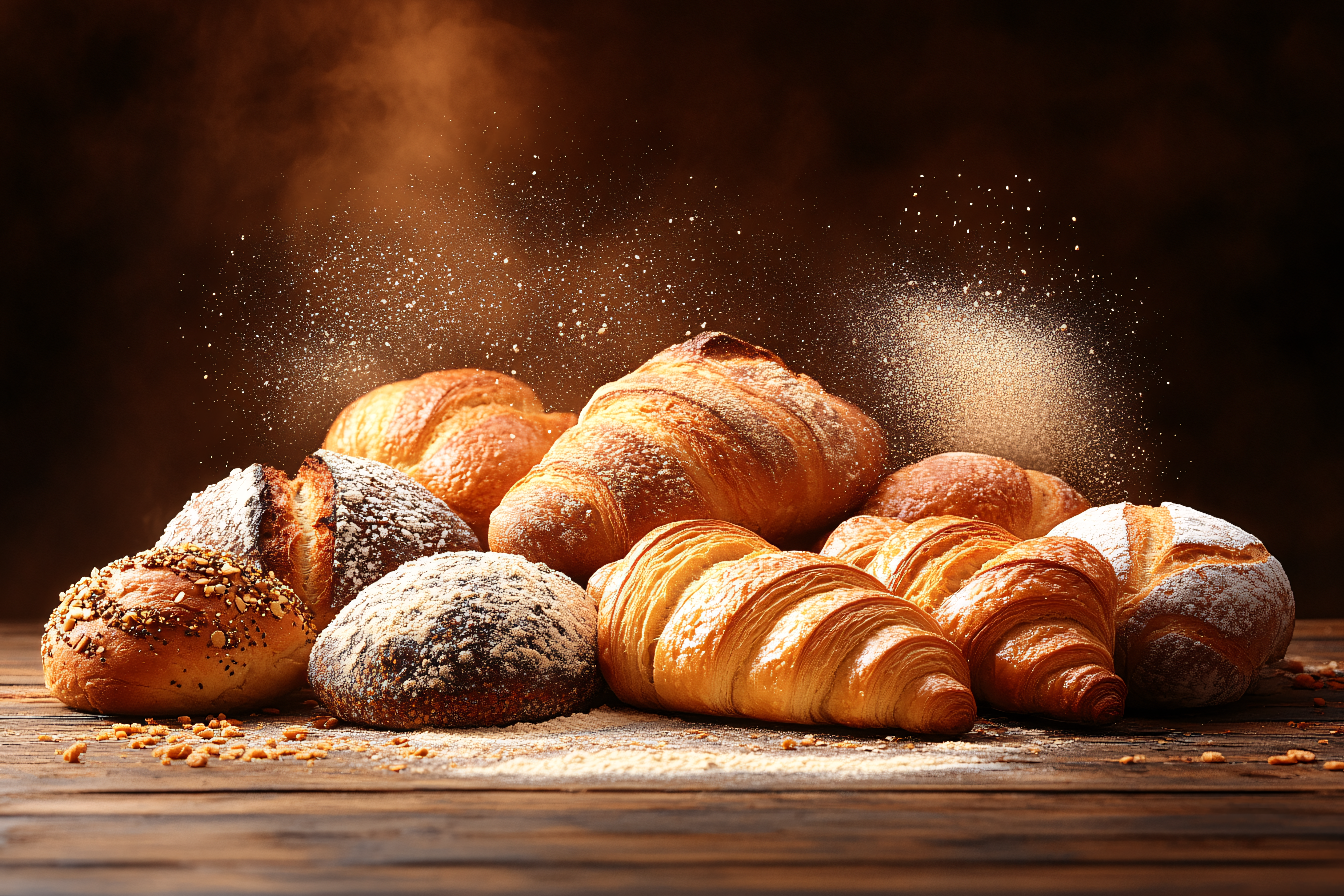 Croissants And Bread Rolls Still Life