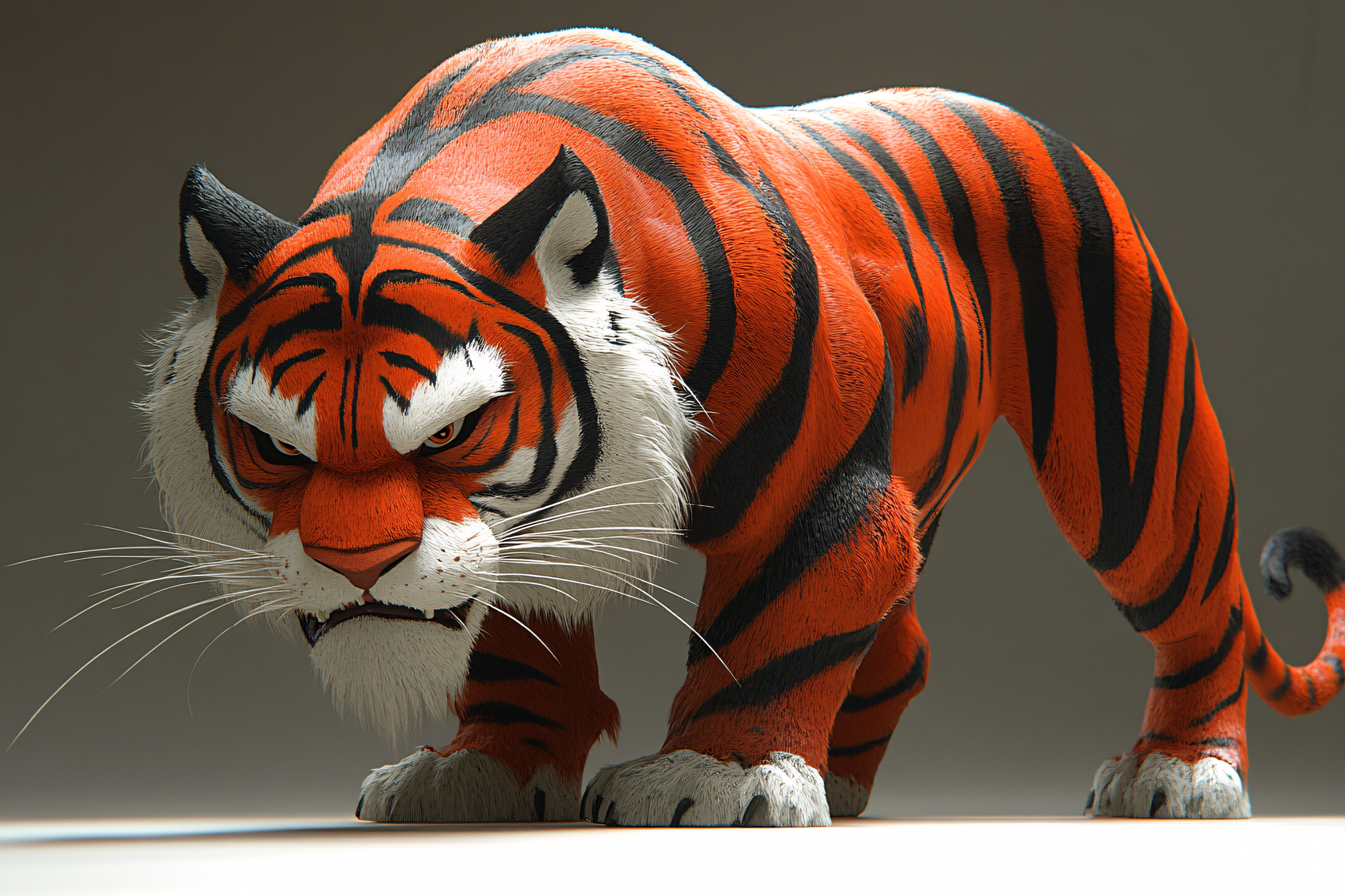 Crouching Cartoon Tiger