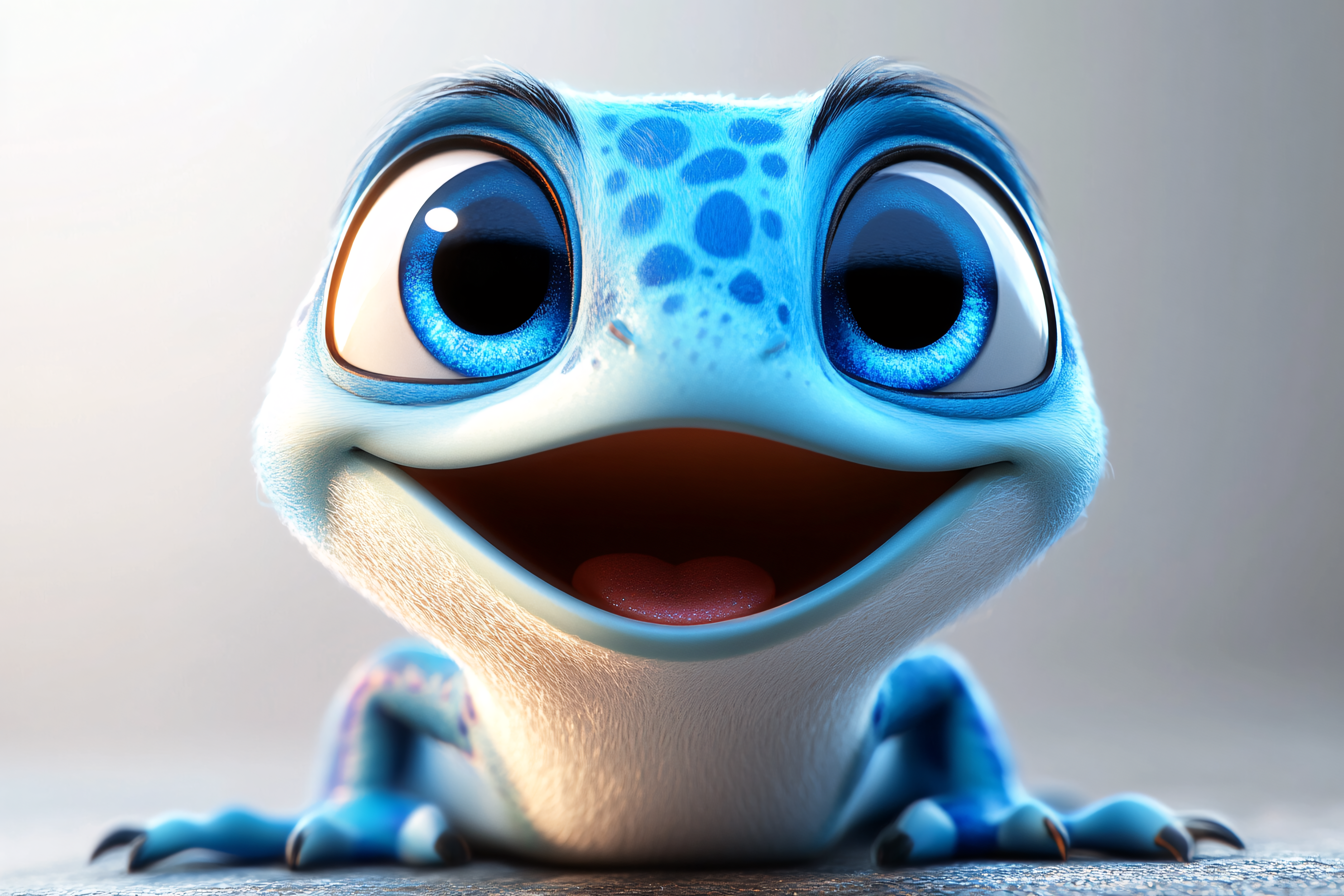 Cute Blue Frog Cartoon