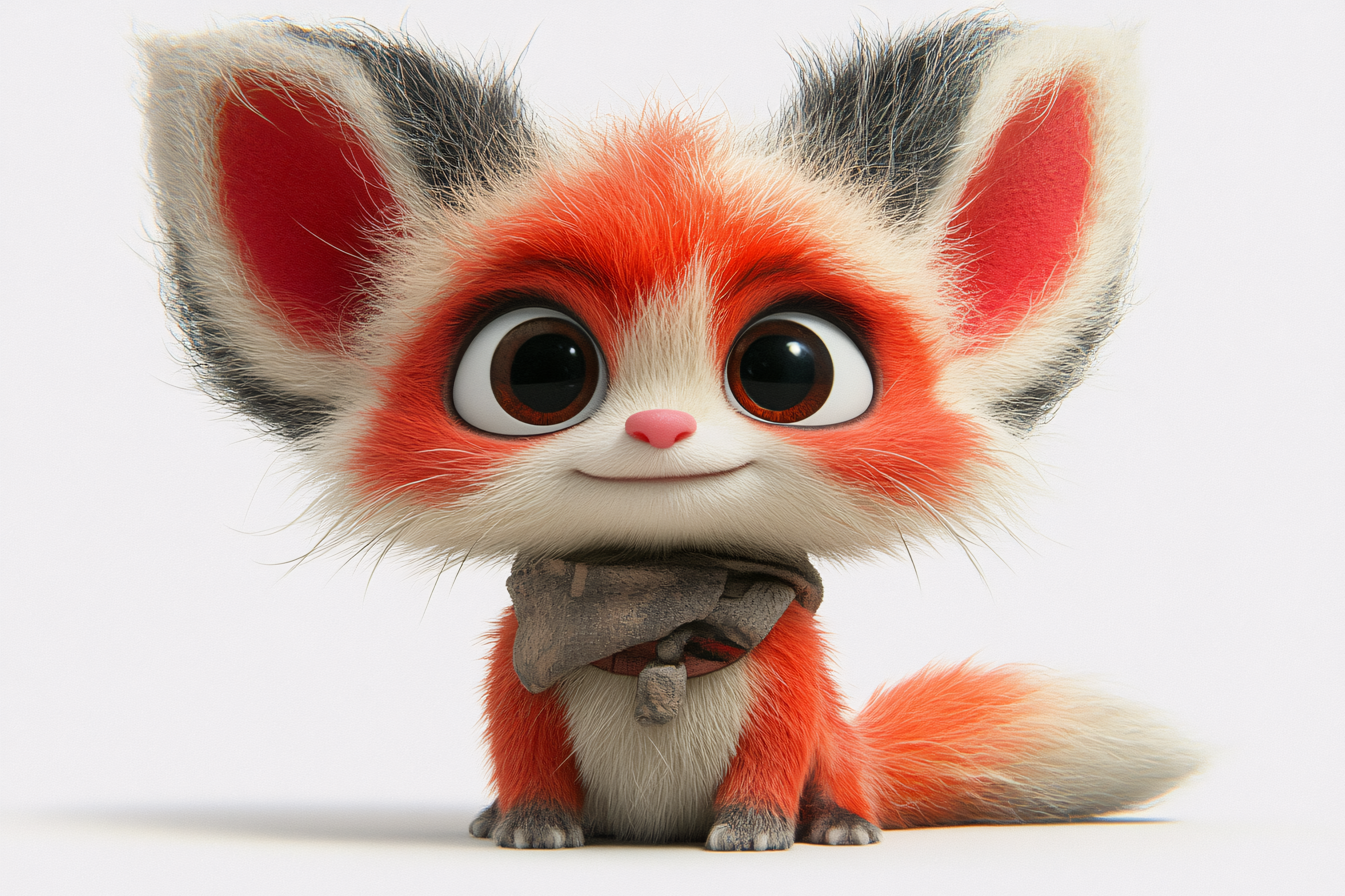 Cute Cartoon Fennec Fox with Scarf