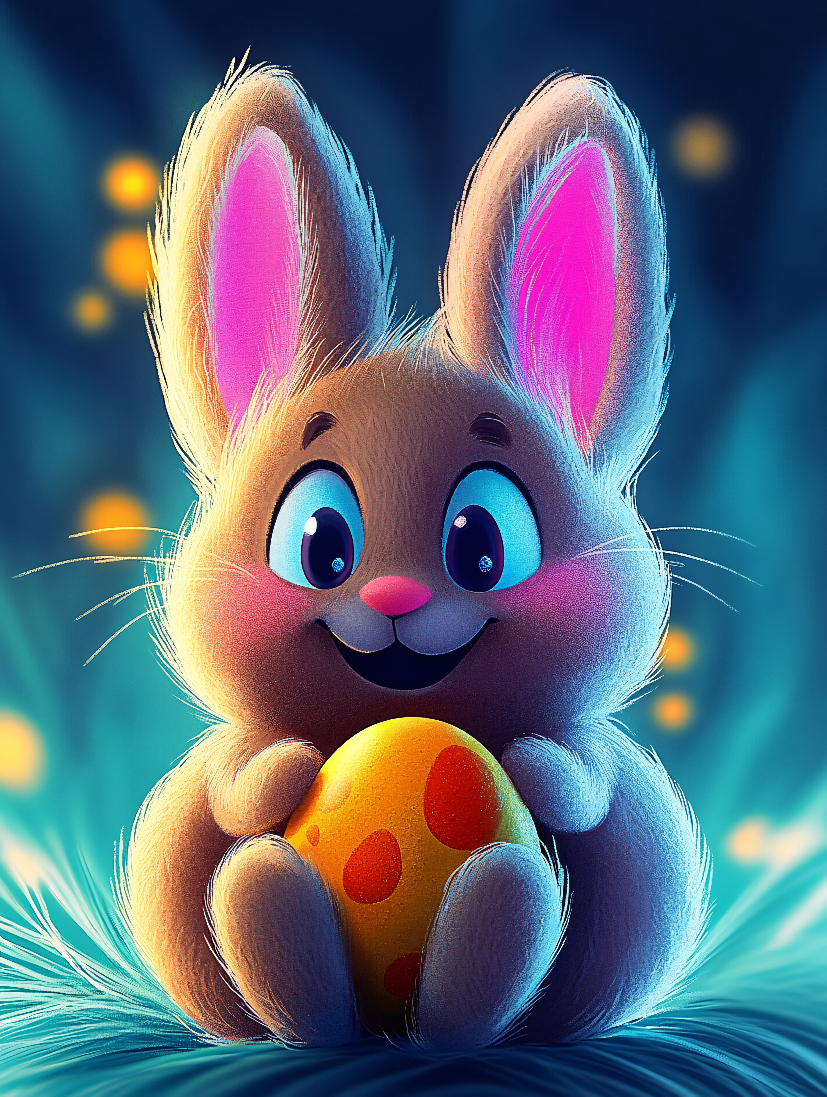 Cute Easter Bunny With Egg