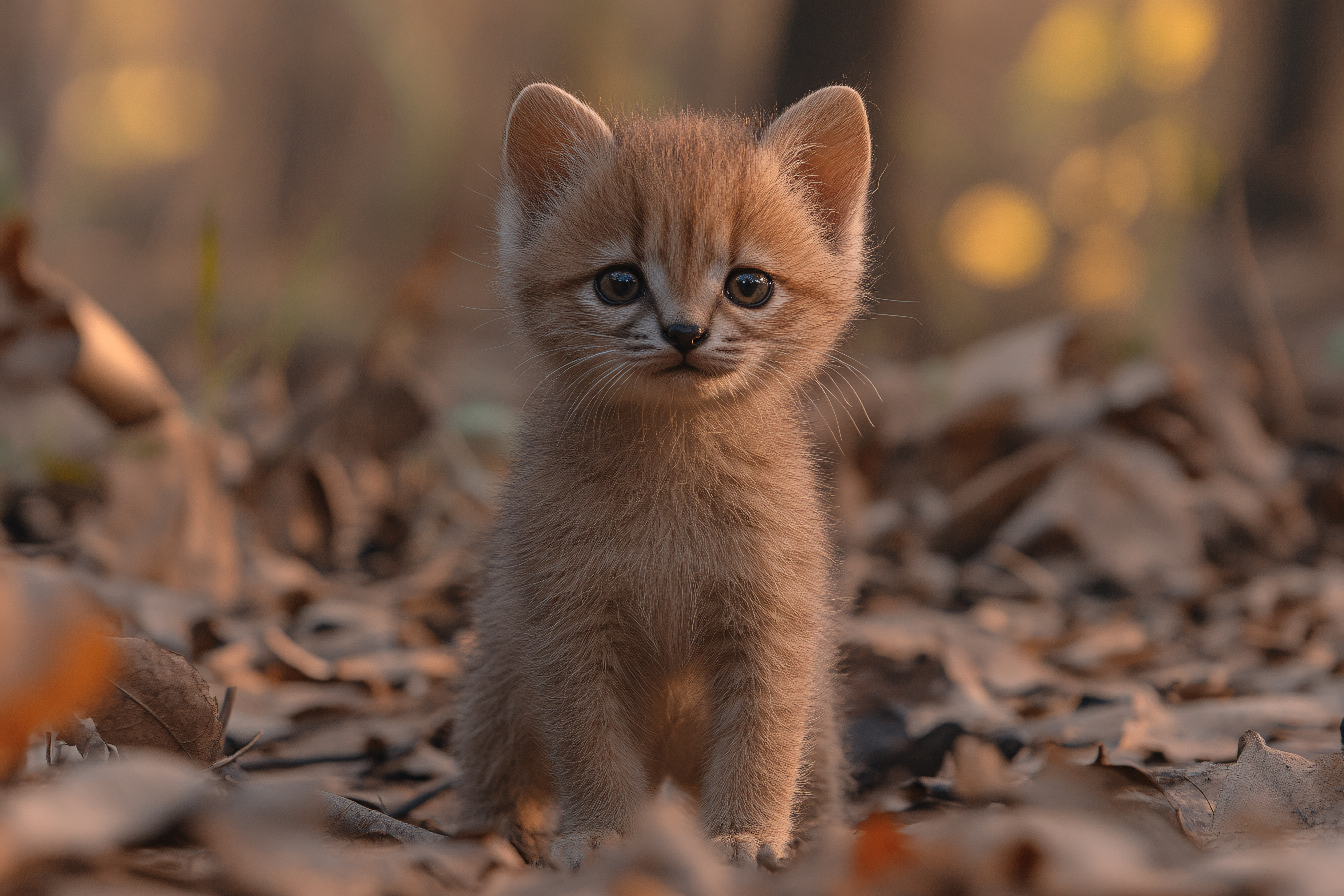 Cute Fawn Kitten Portrait