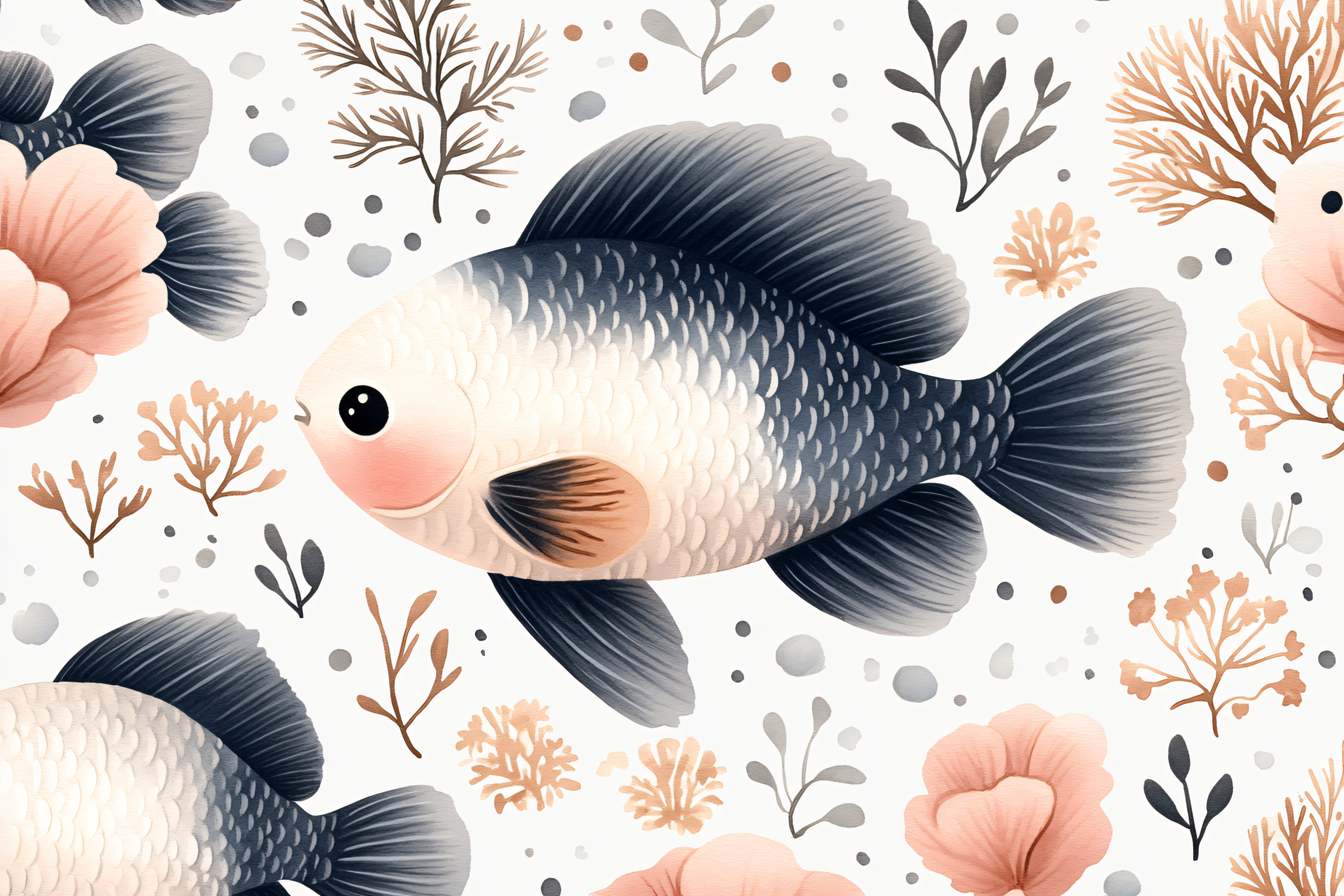 Cute Fish and Aquatic Plants