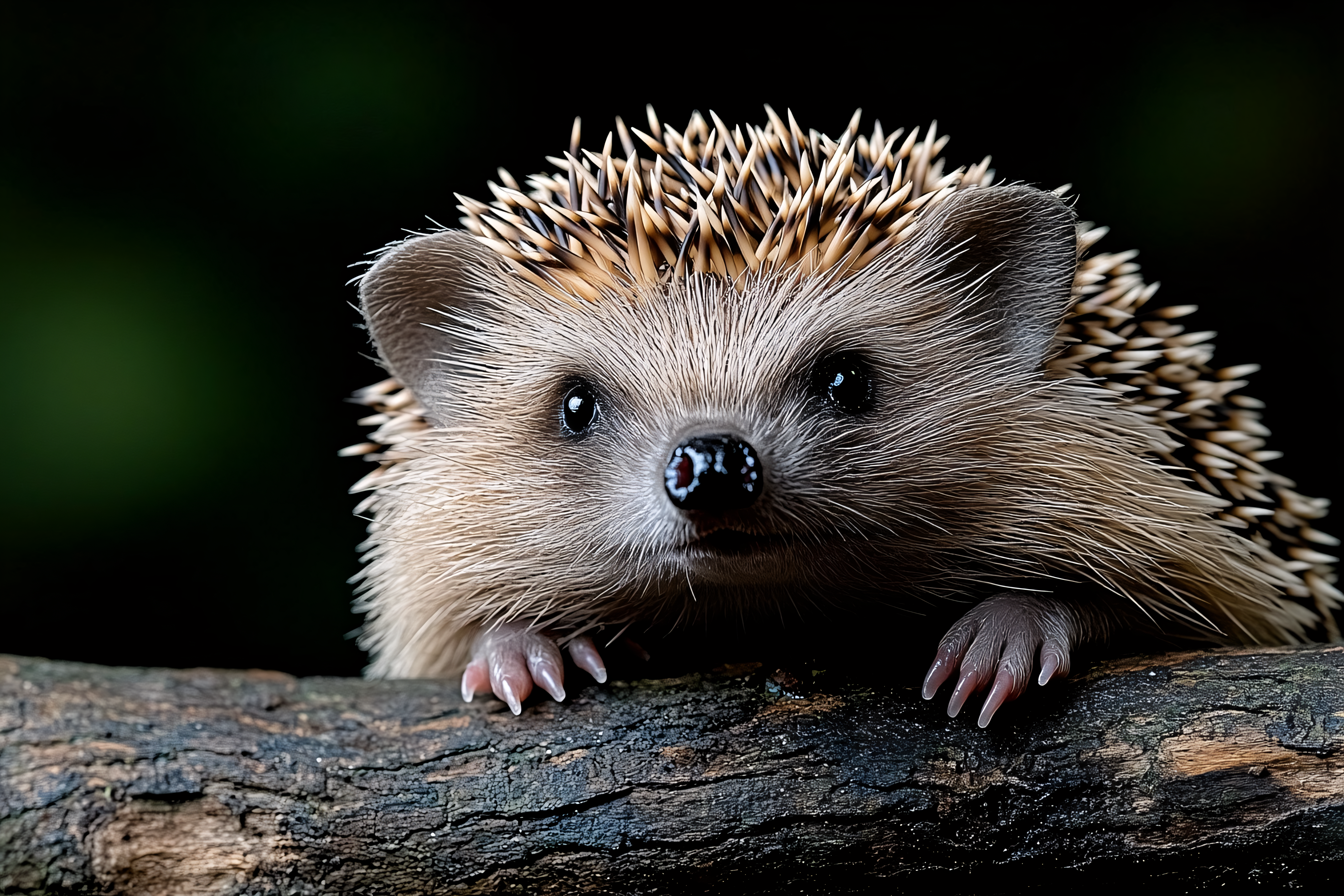 Cute Hedgehog On A Log