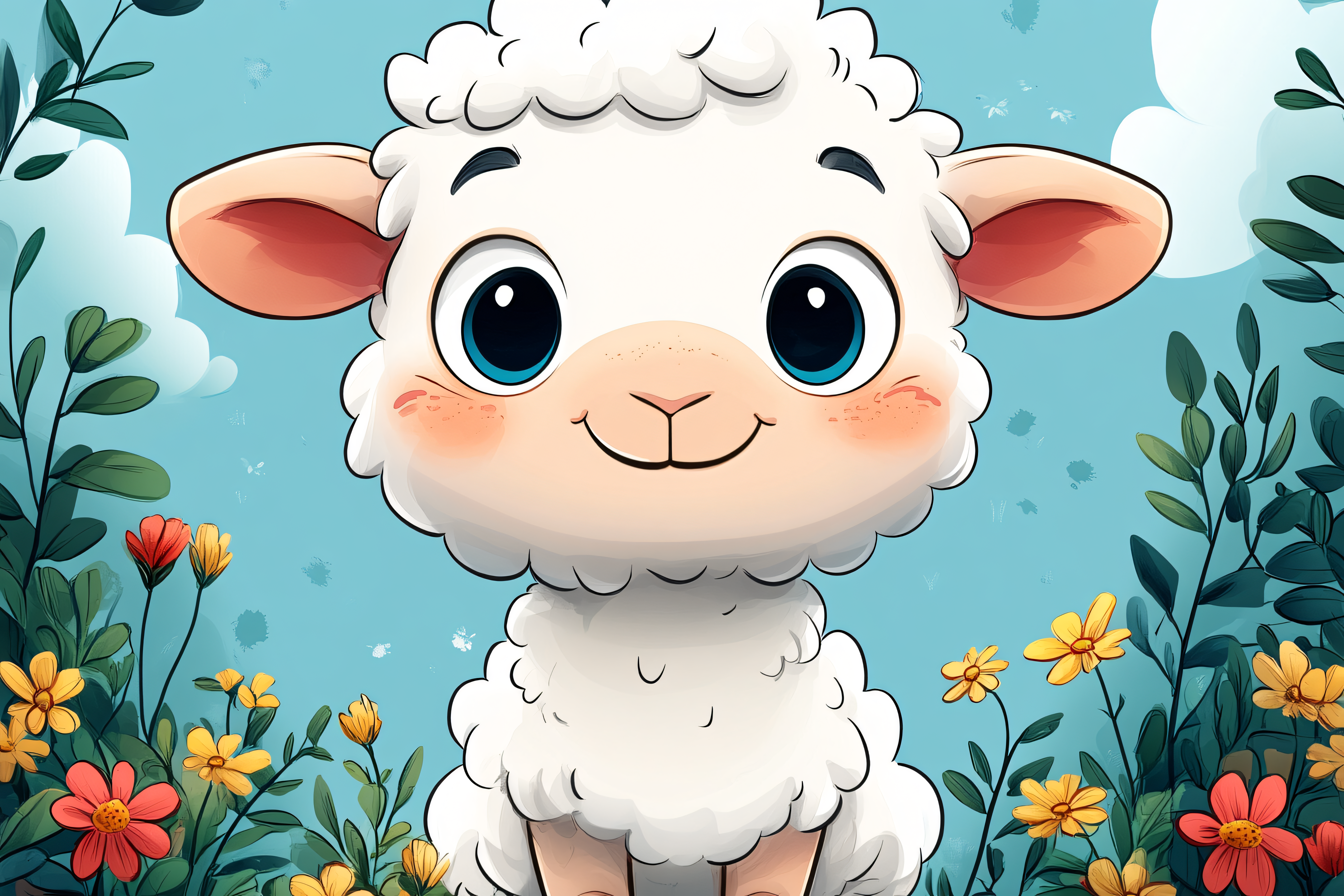Cute Lamb Cartoon