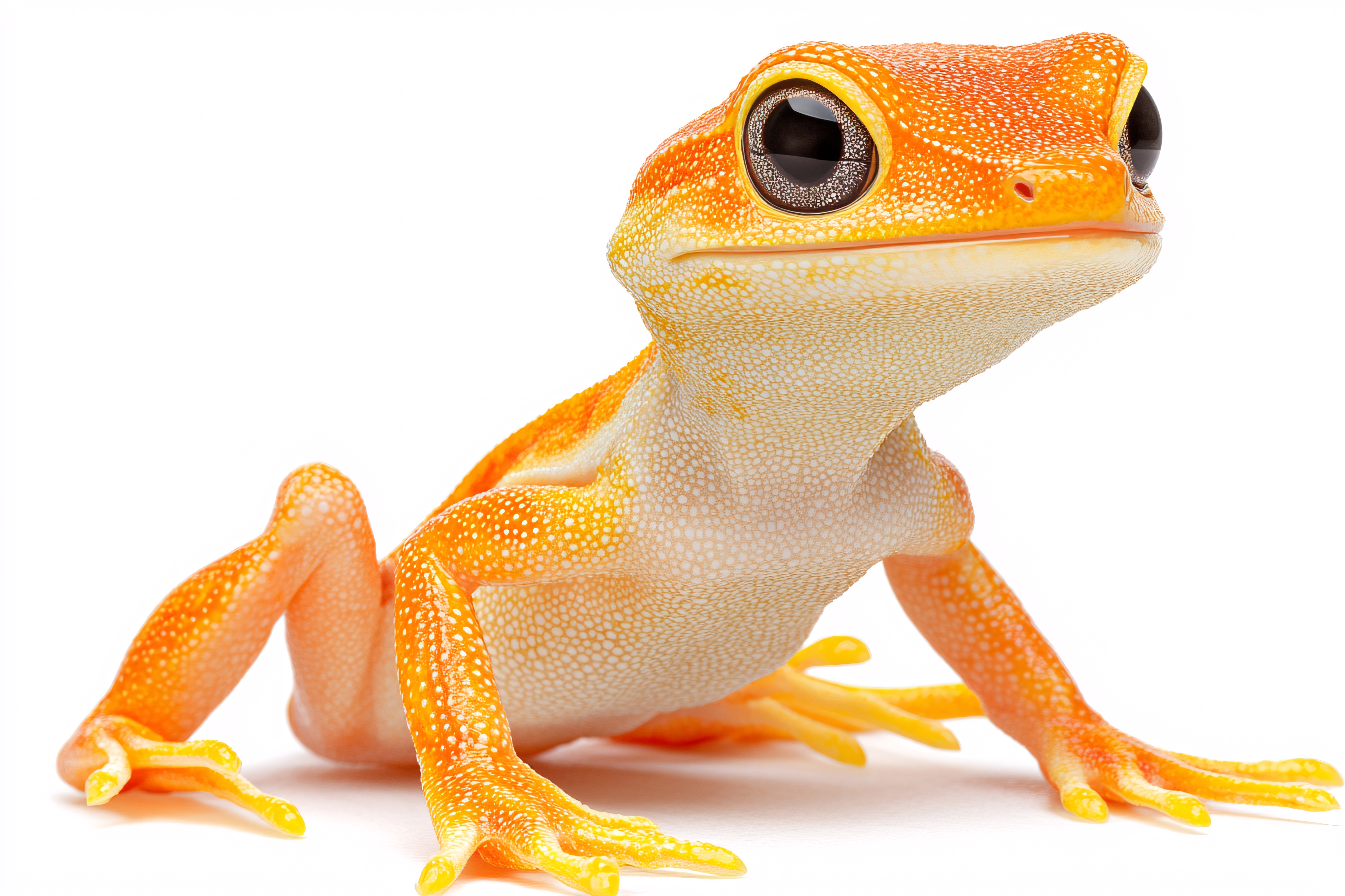 Cute Orange Gecko on White Background