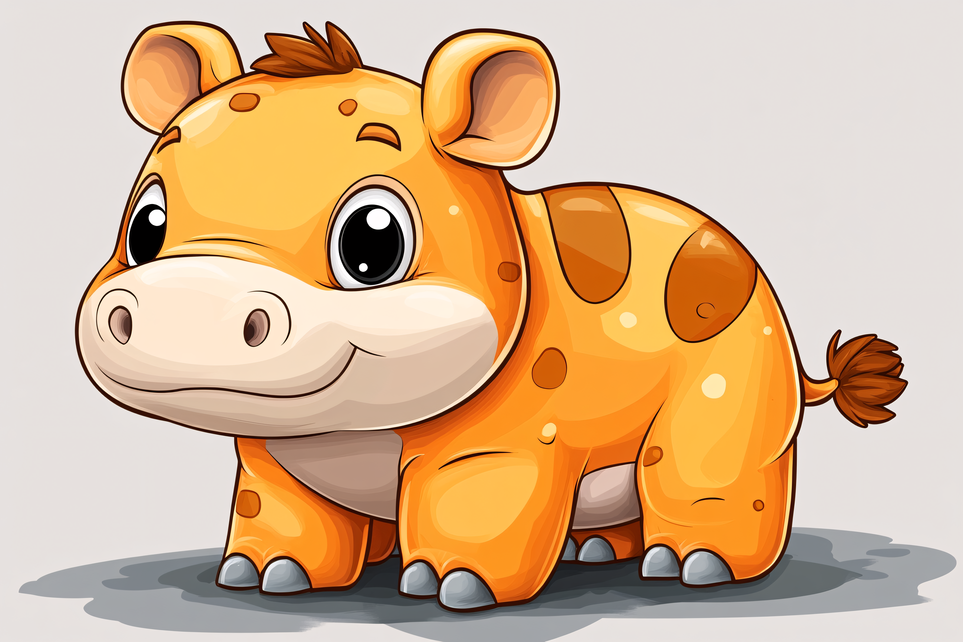 Cute Spotted Hippo Cartoon