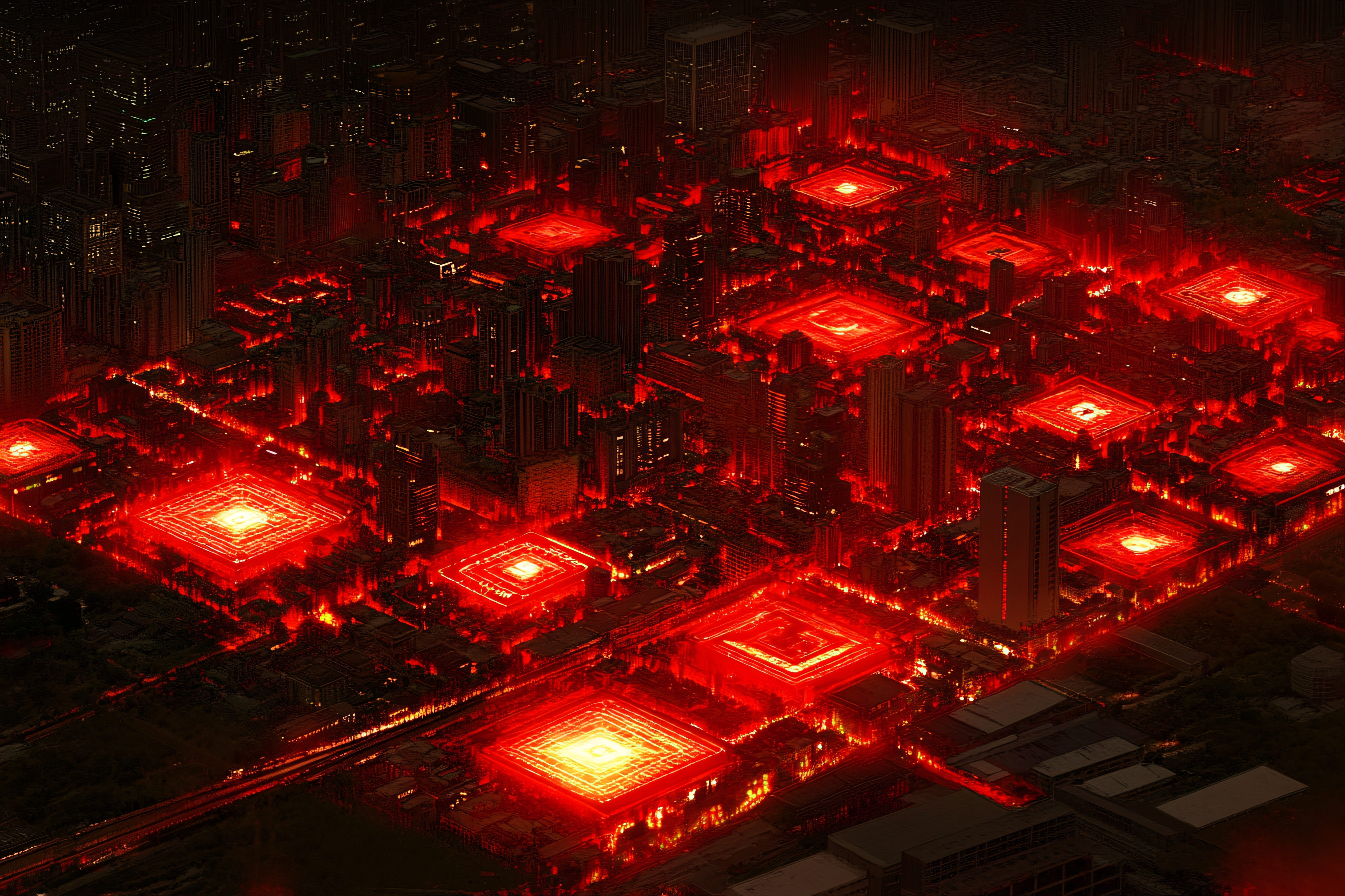 Cyberpunk City Grid