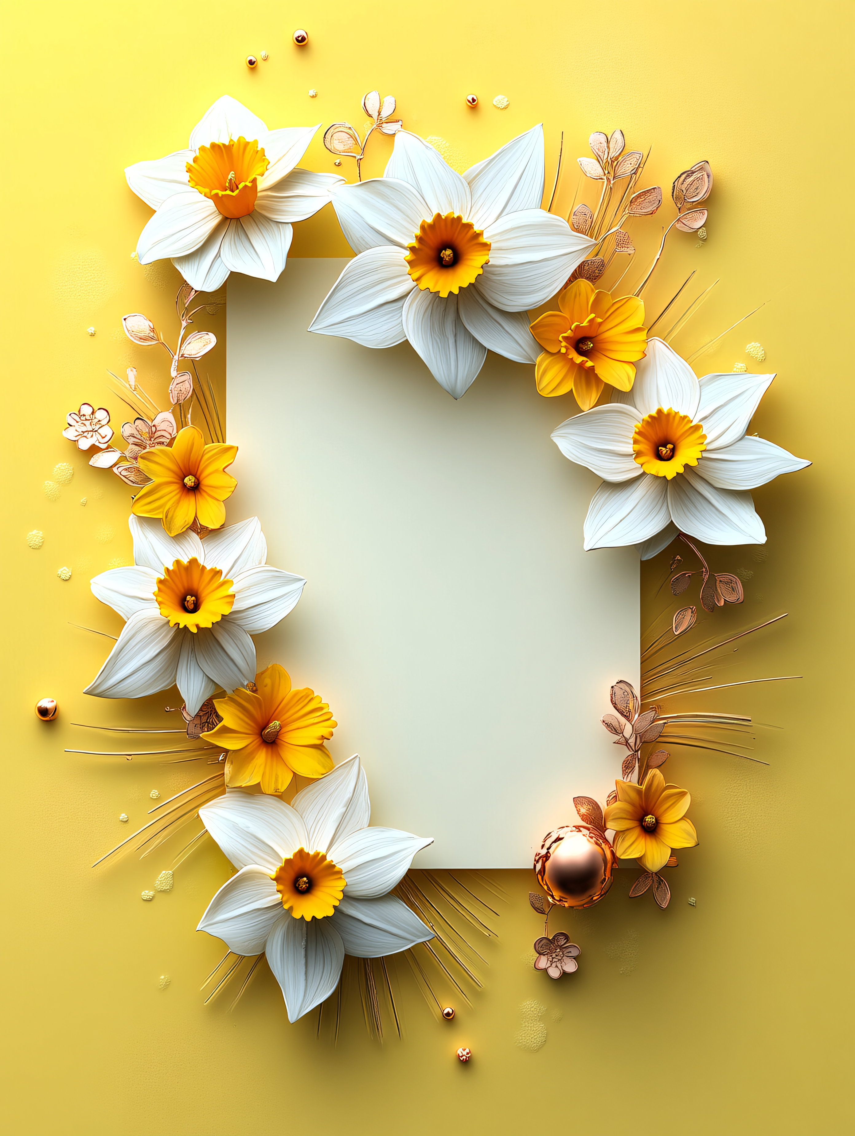 Daffodil and Floral Border