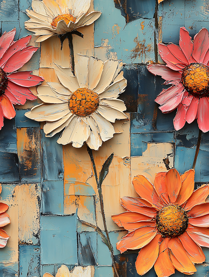 Daisy Flower Oil Painting