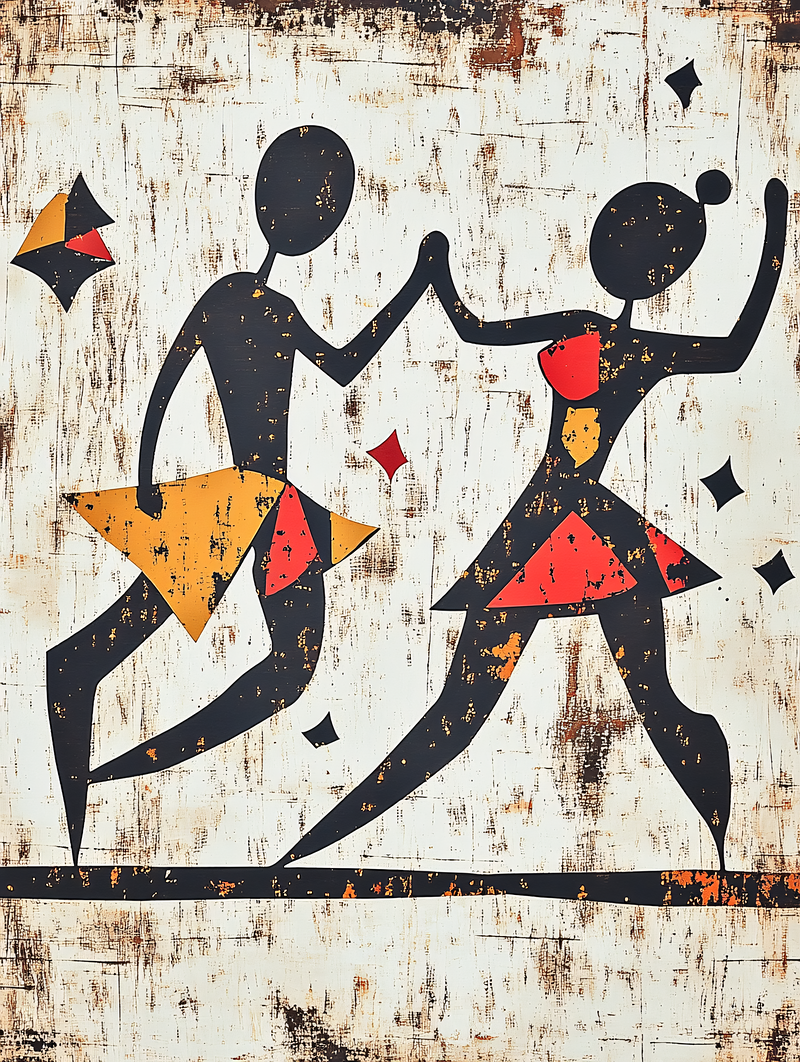 Dancing Couple Abstract Art