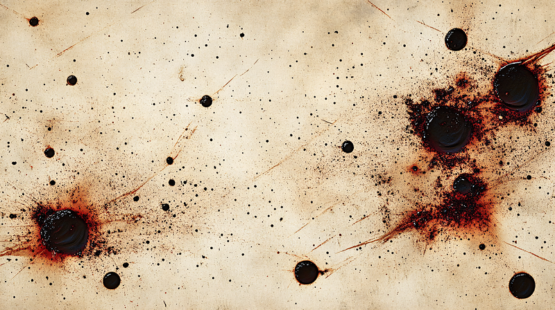 Dark Ink Splatters On Beige Canvas