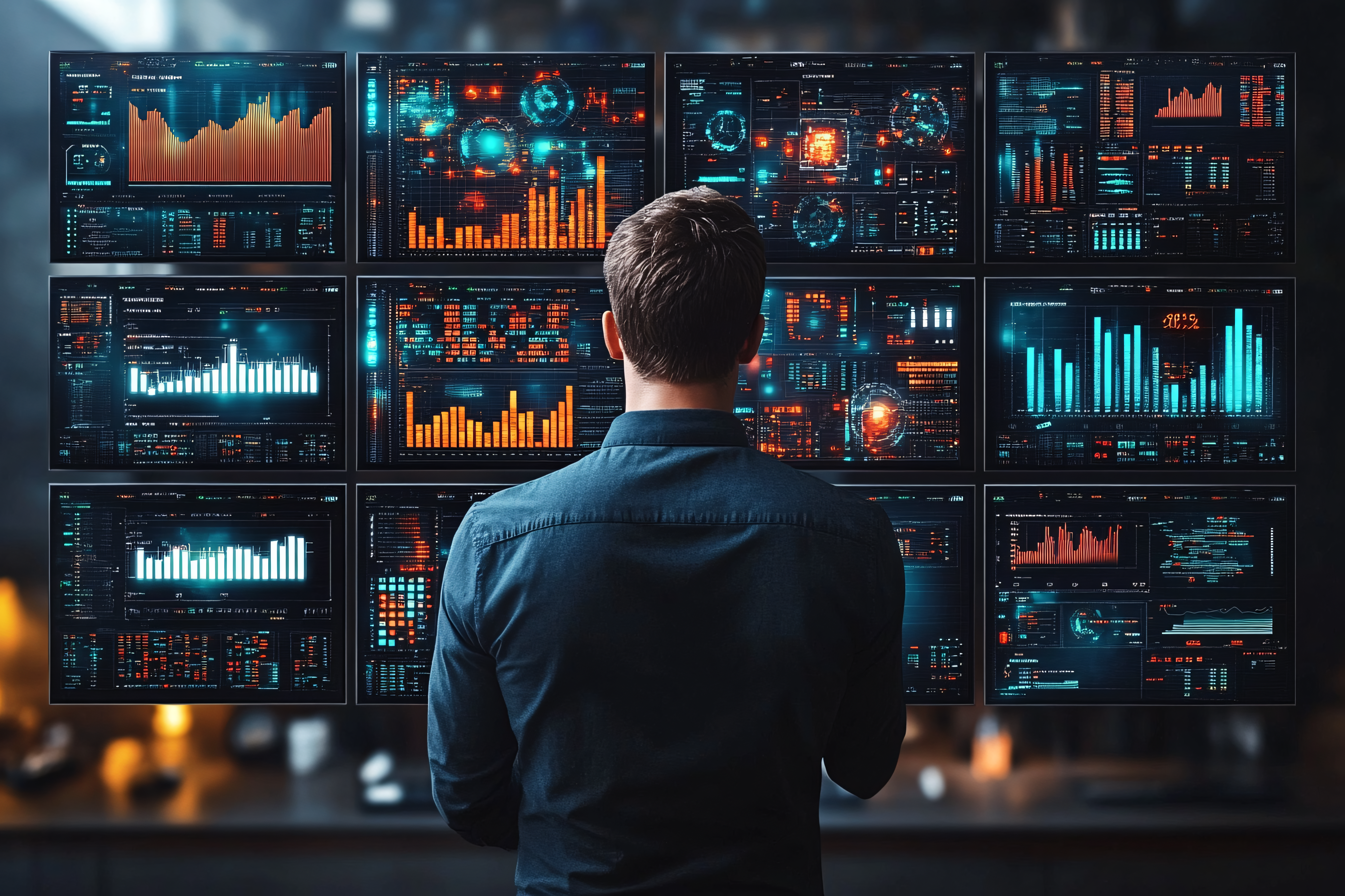 Data Analyst Monitoring Real-Time Information