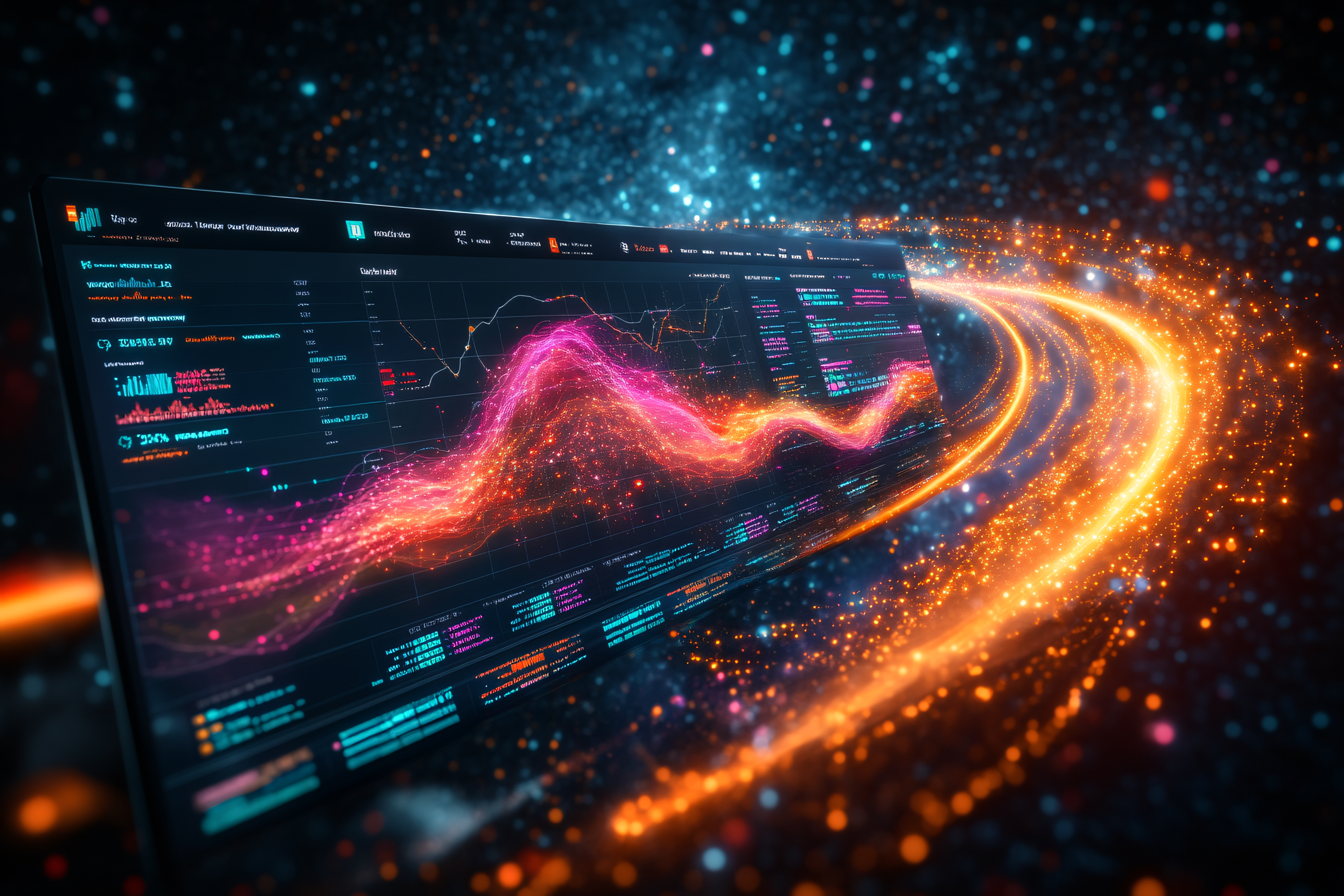 Data Visualization Display With Streaming Light