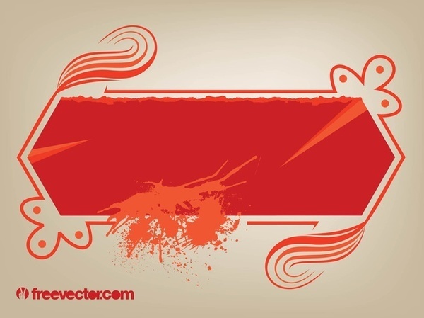 Decorated Banner With Splatter Free Vector