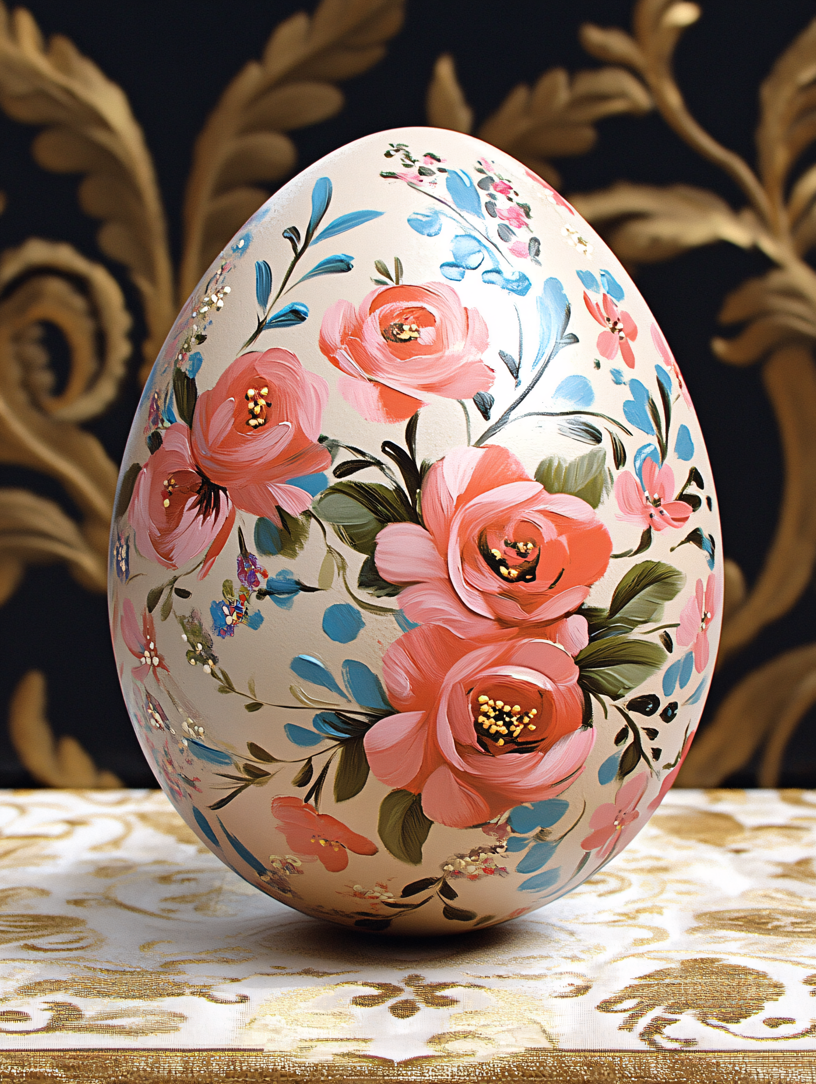 Decorated Easter Egg With Floral Design