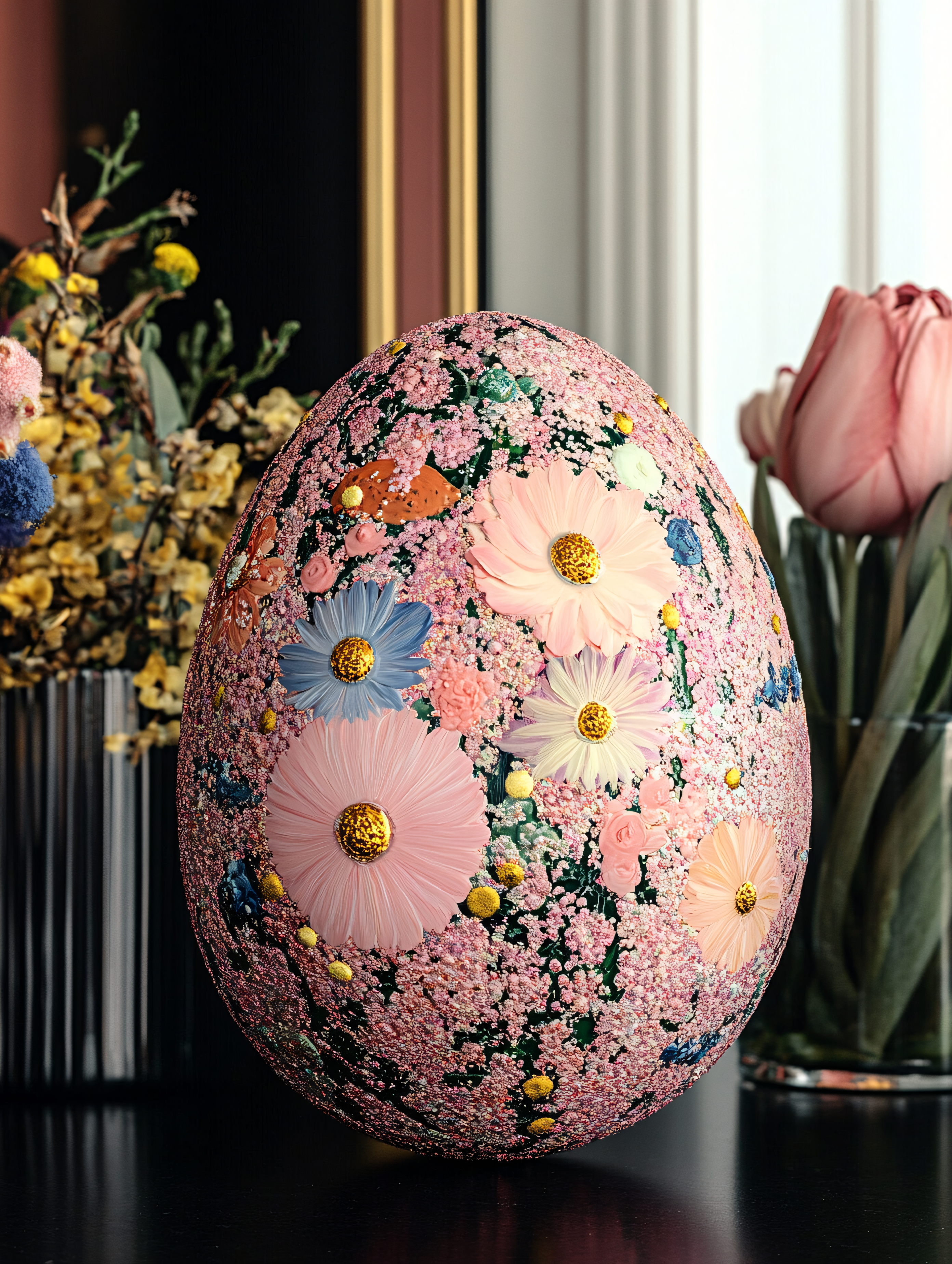 Decorated Floral Easter Egg